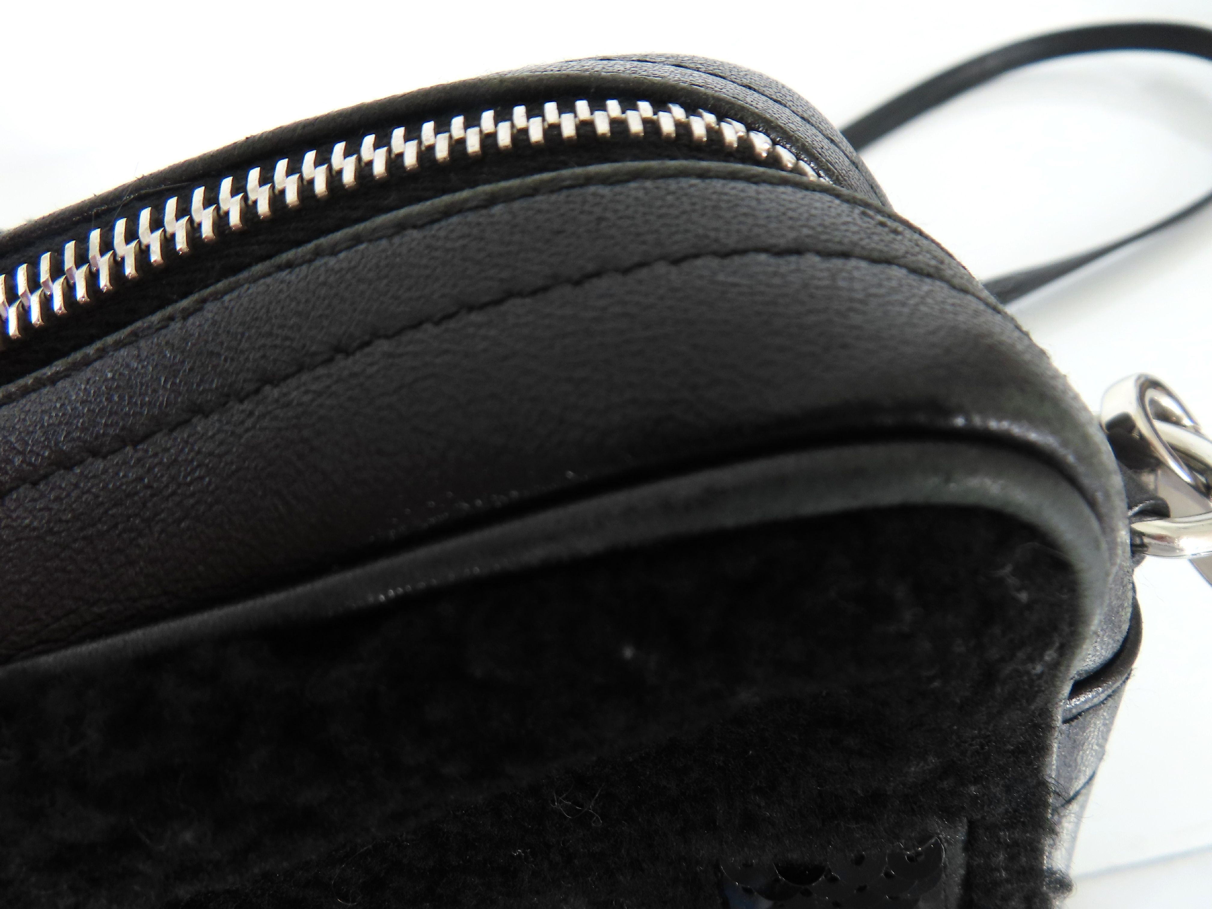 shoulder bag, sequined, fur, black shoulder bag — view 13