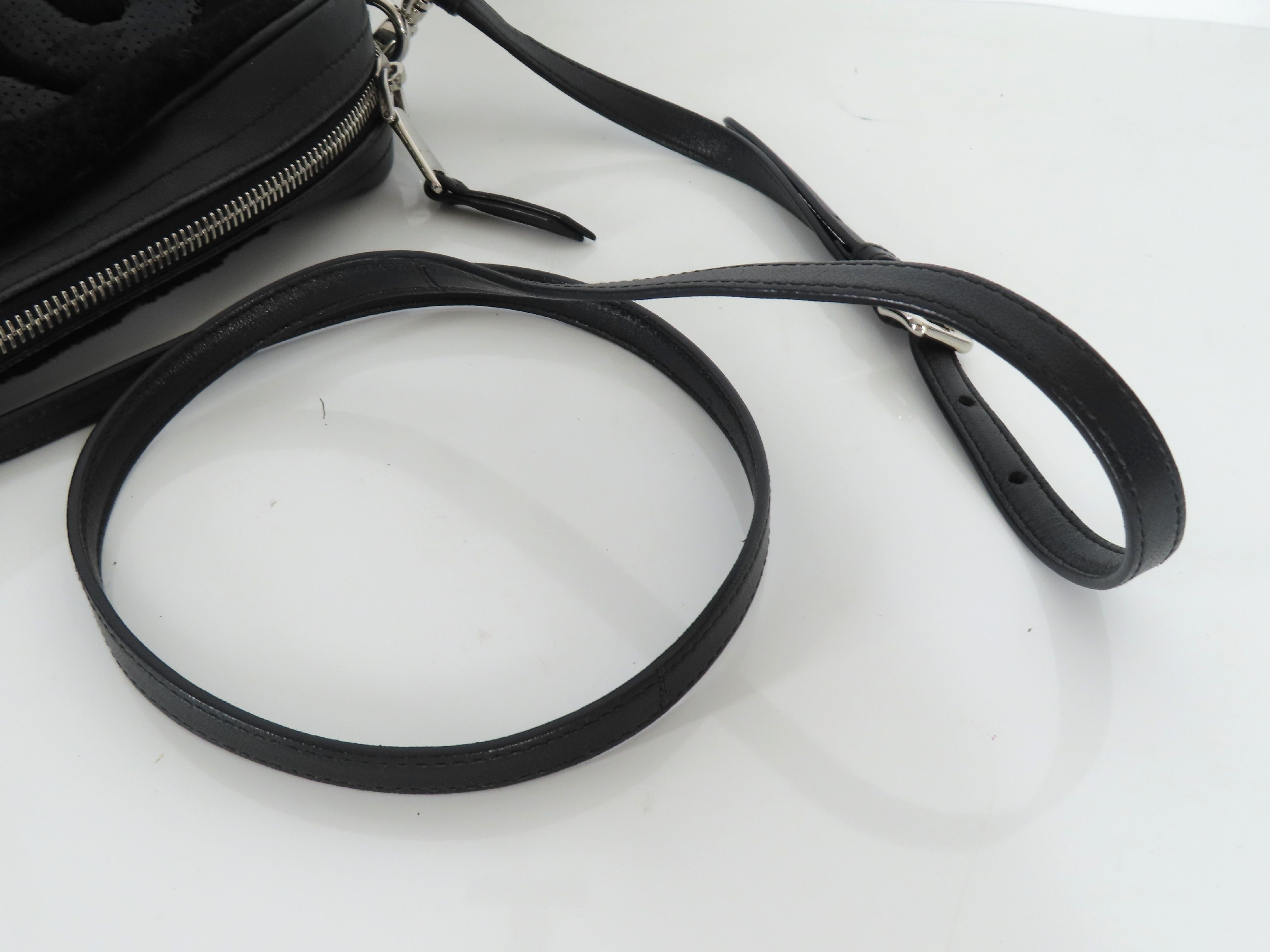 shoulder bag, sequined, fur, black shoulder bag — view 3