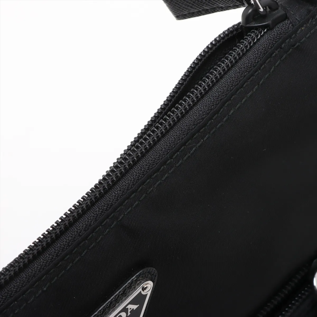 Tessuto Nylon x Leather Shoulder Bag Black 1BH716 — view 12