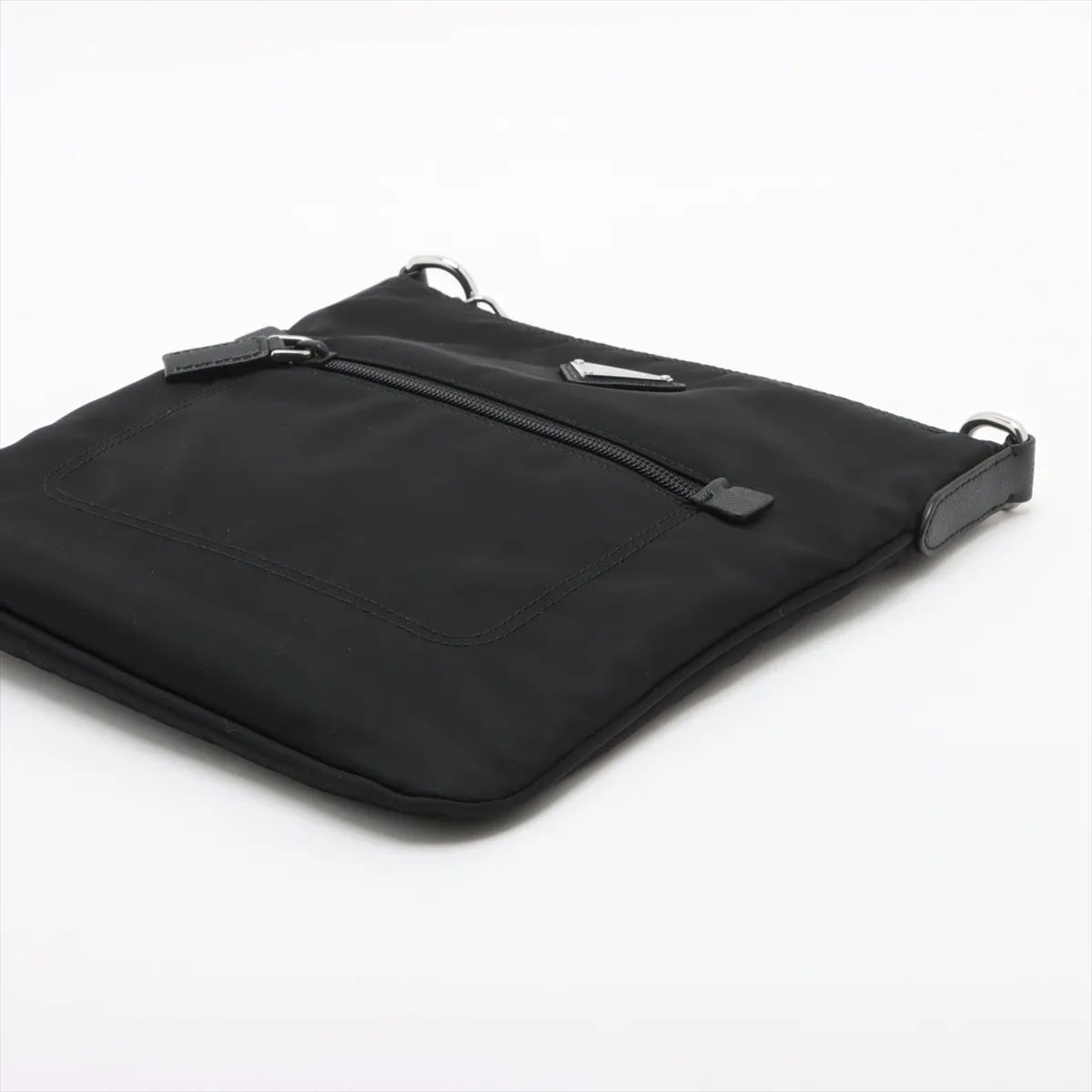 Tessuto Nylon x Leather Shoulder Bag Black 1BH716 — view 3