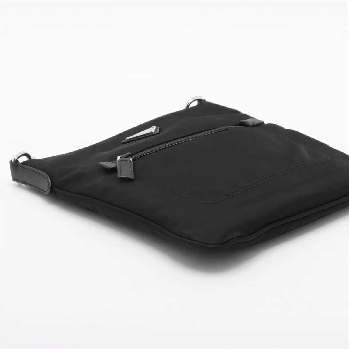 Tessuto Nylon x Leather Shoulder Bag Black 1BH716 — view 4