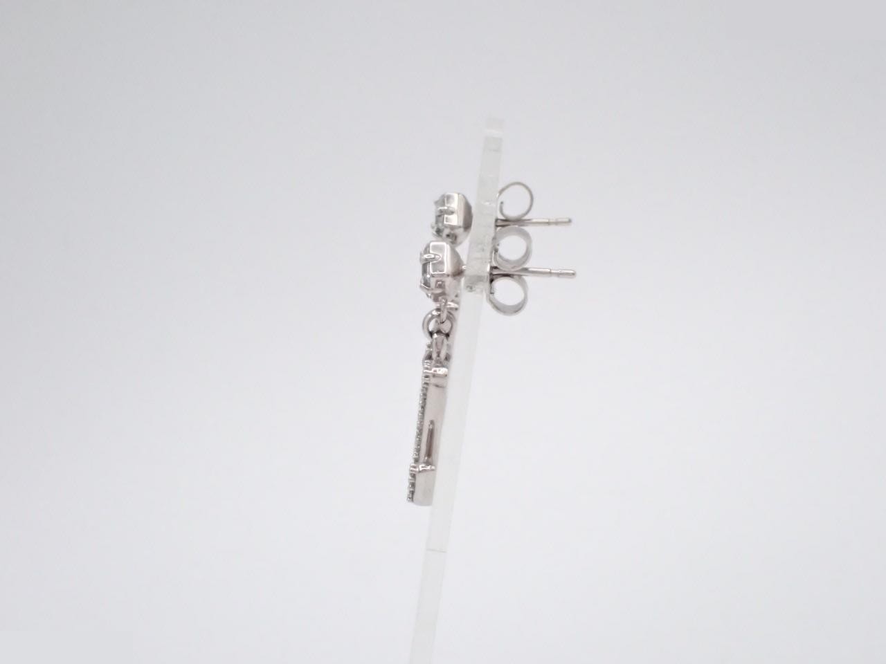 Lady LV Earrings, Rhinestone, Silver — view 3