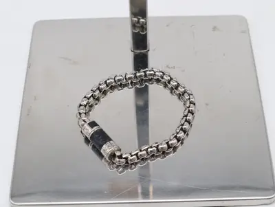 M62592 Metal x Monogram x Eclipse Canvas Bracelet Chain Silver Black Bracelet Bangle