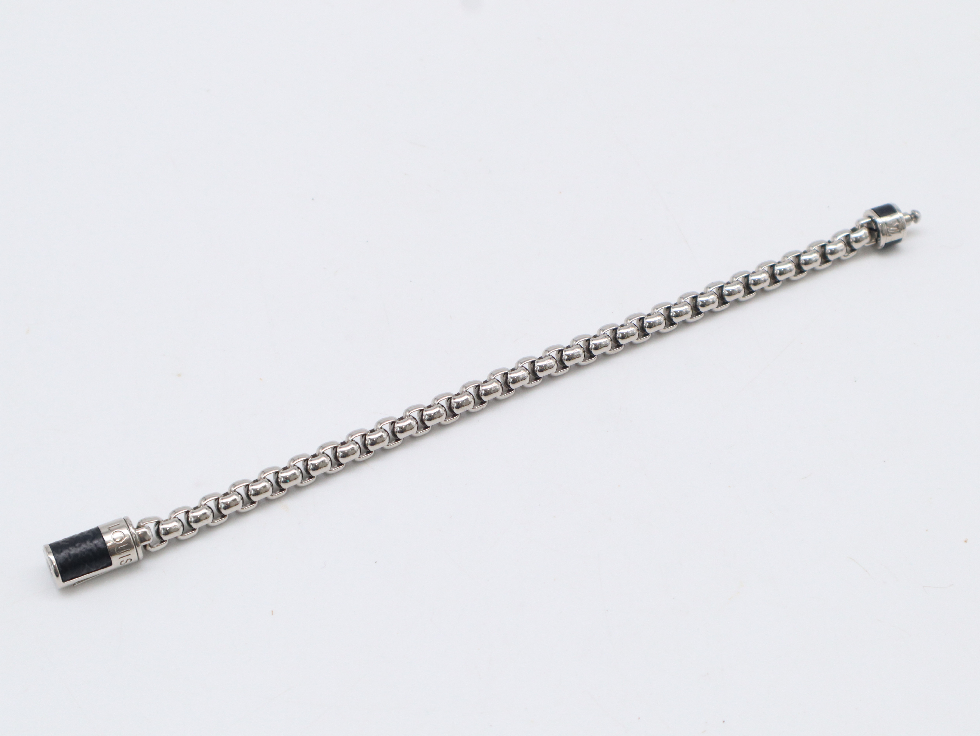 M62592 Metal x Monogram x Eclipse Canvas Bracelet Chain Silver Black Bracelet Bangle — view 5