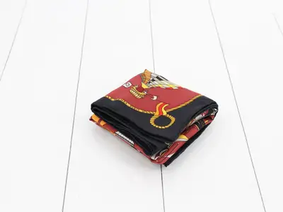 Carré "Madness of the Sky" Bordeaux/Navy, with box.