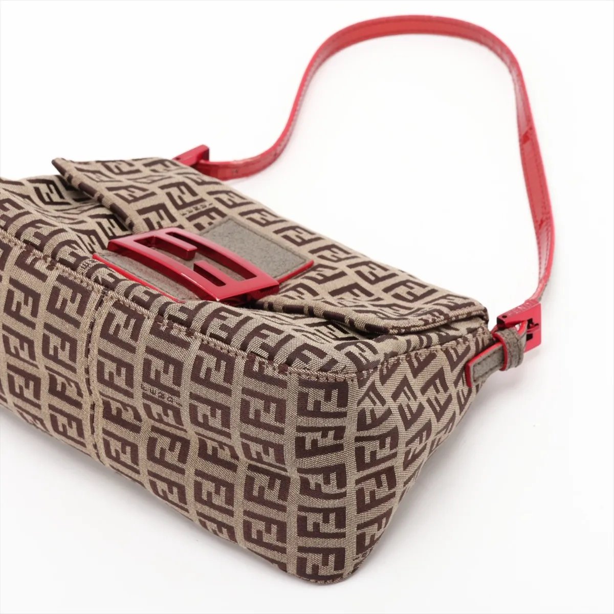 Zucchino Mamma Bucket Canvas x Leather Handbag, Beige x Brown, 8BR180 — view 3
