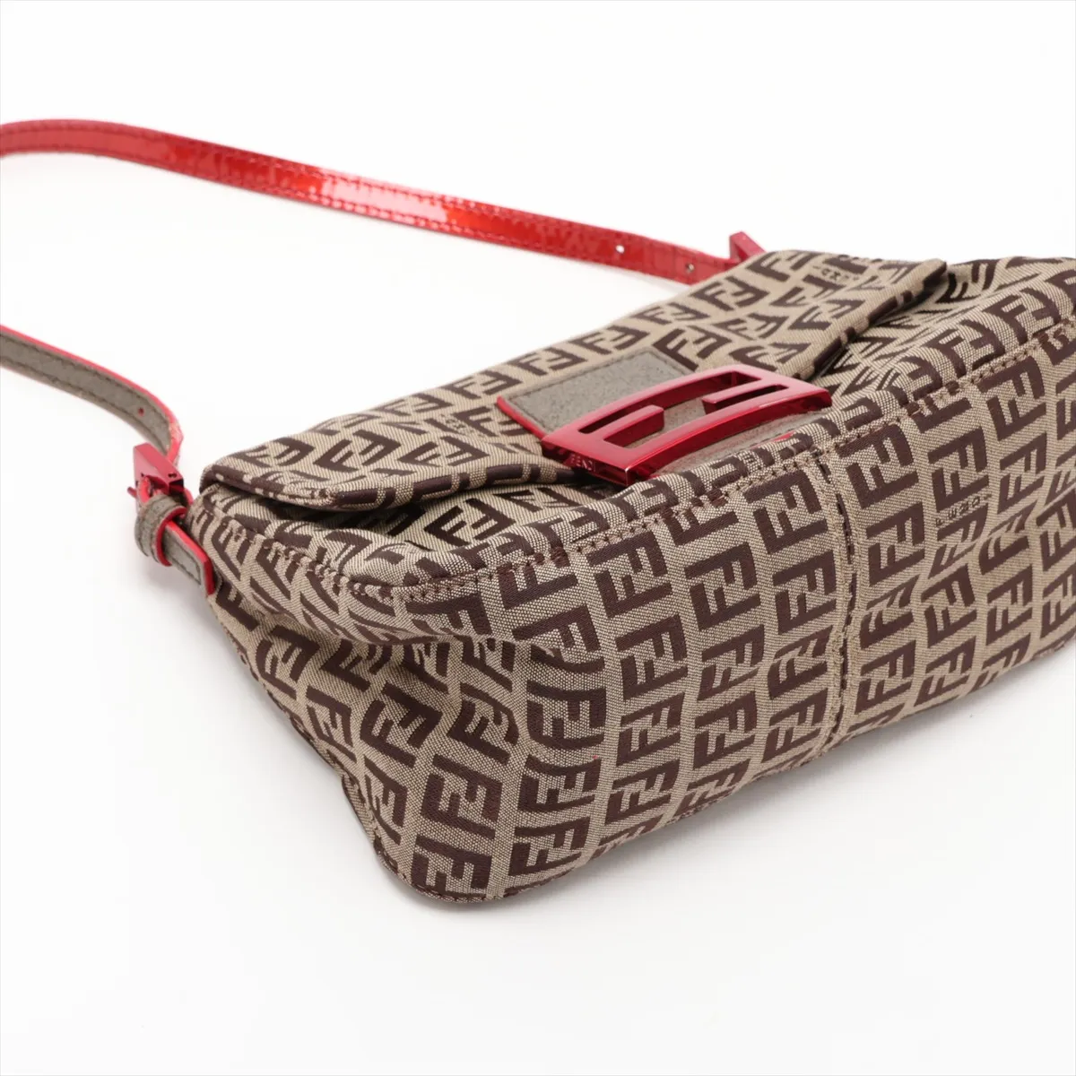 Zucchino Mamma Bucket Canvas x Leather Handbag, Beige x Brown, 8BR180 — view 4