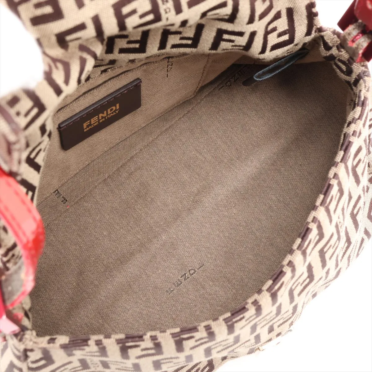 Zucchino Mamma Bucket Canvas x Leather Handbag, Beige x Brown, 8BR180 — view 6