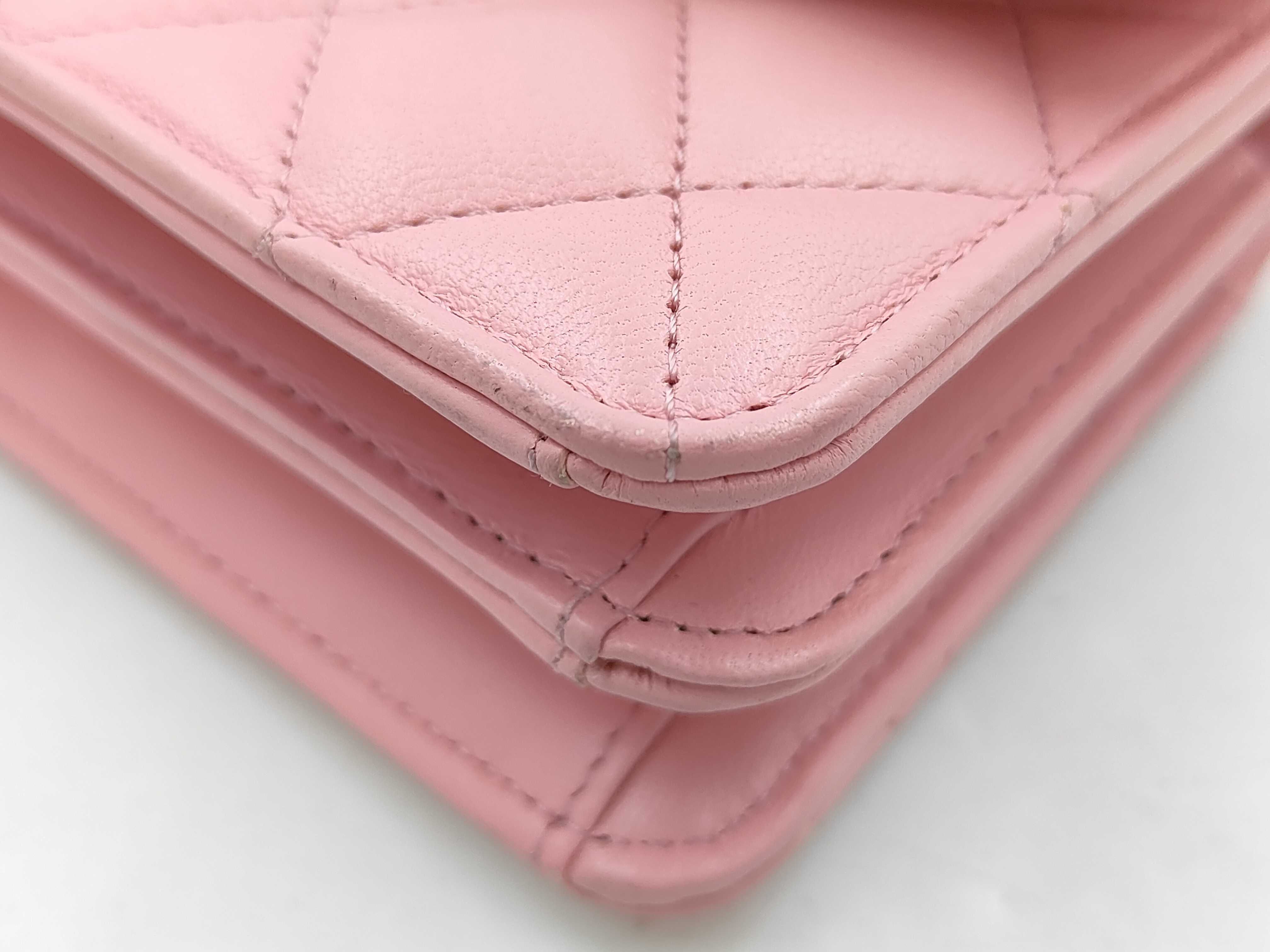 Lambskin Pink Handle Chain Shoulder Bag with IC Chip — view 3