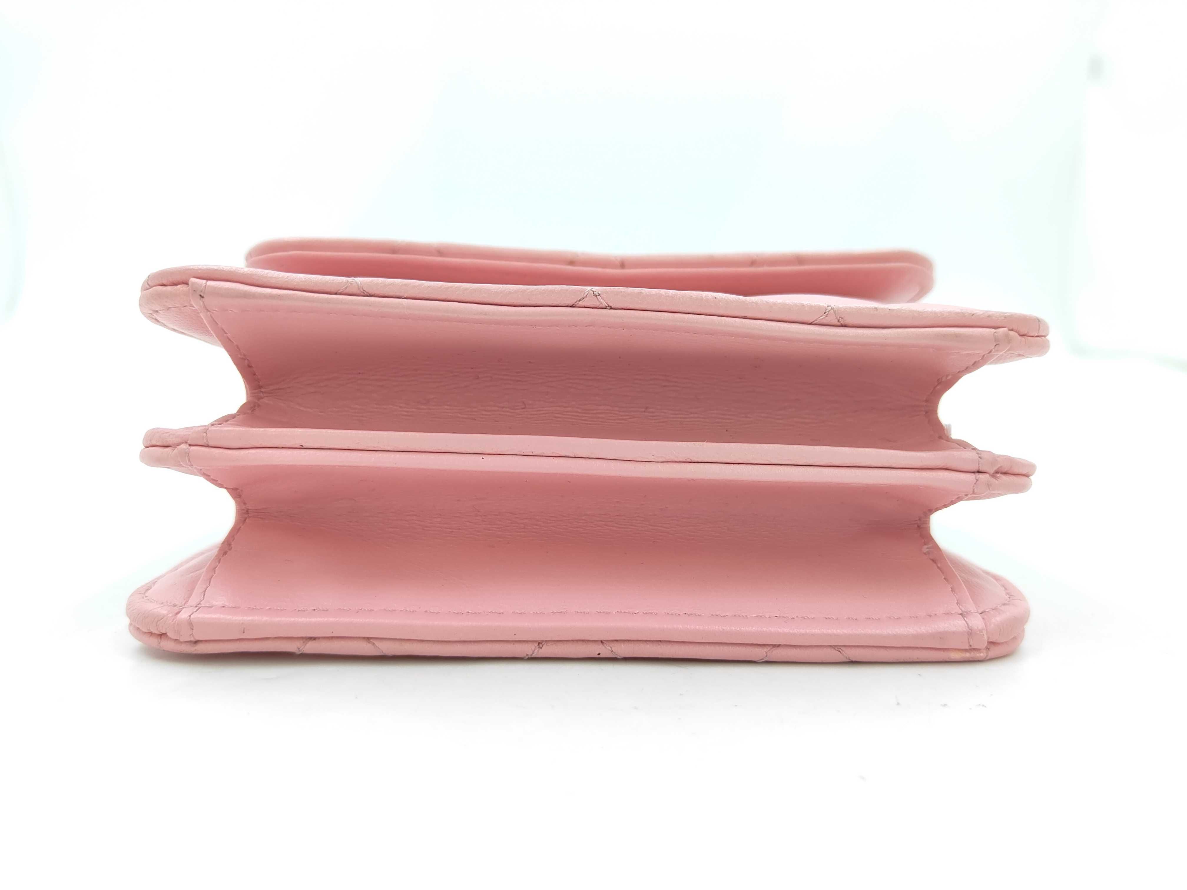 Lambskin Pink Handle Chain Shoulder Bag with IC Chip — view 4