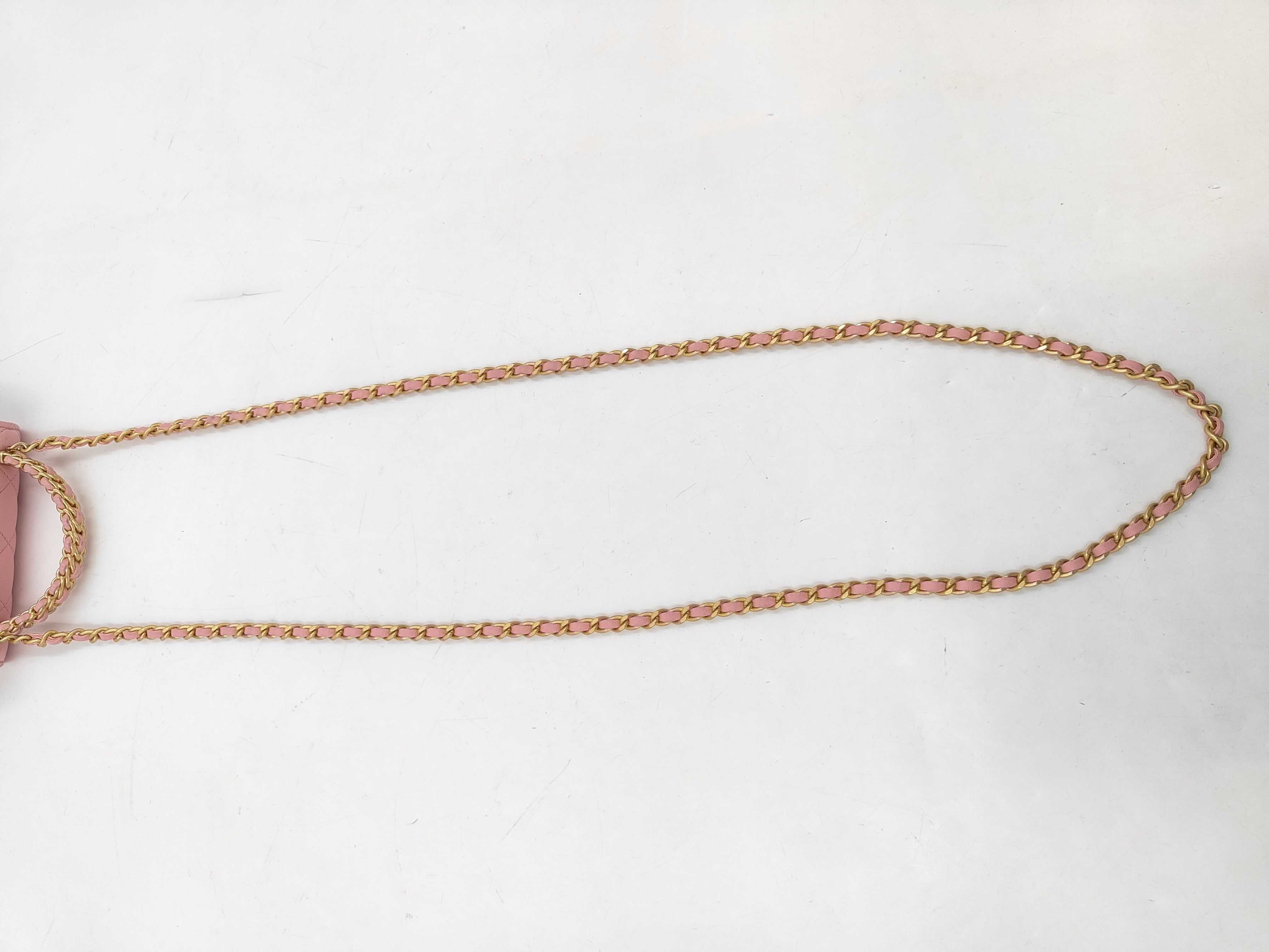 Lambskin Pink Handle Chain Shoulder Bag with IC Chip — view 8