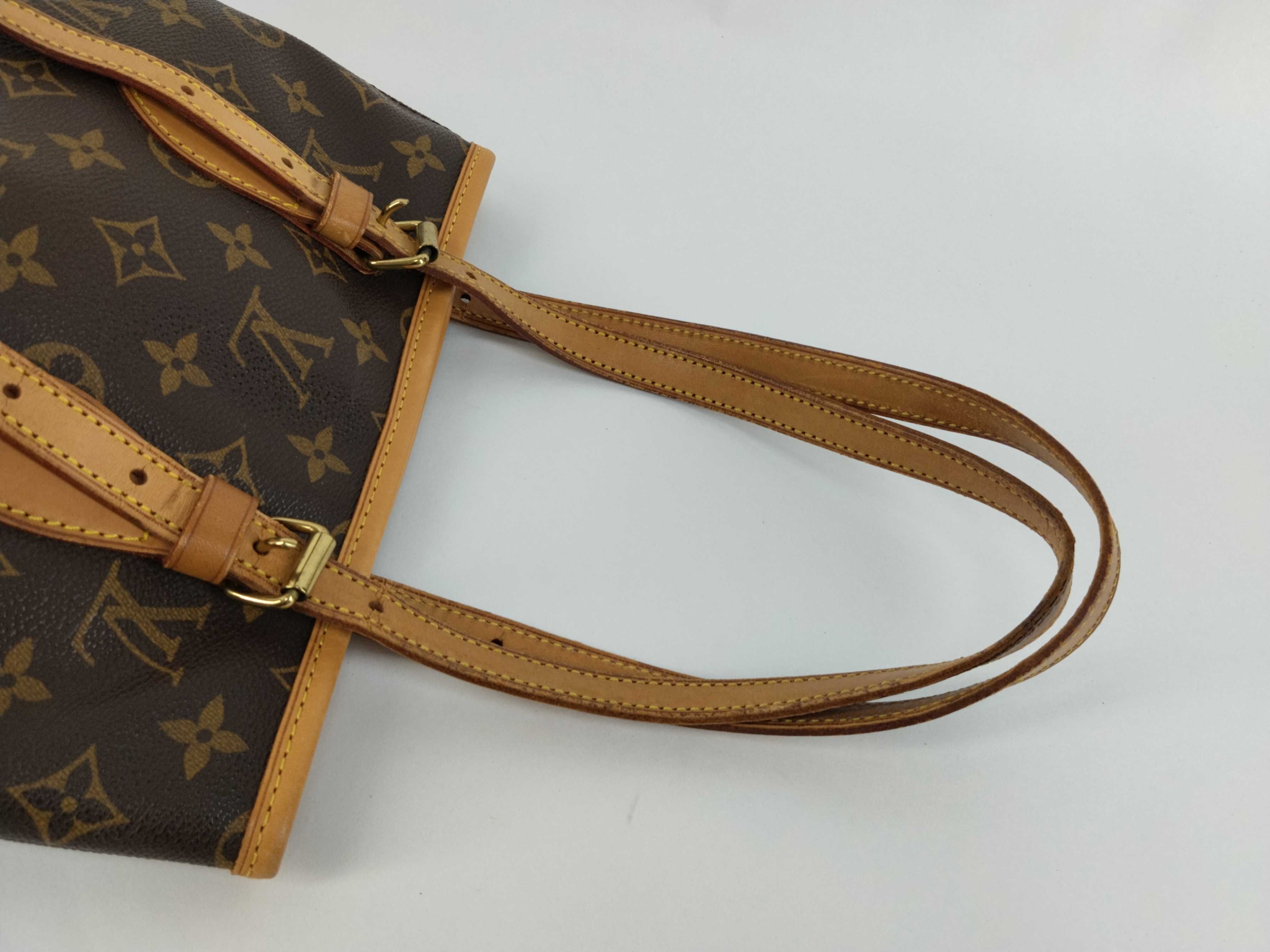 Monogram Bag Petite Bucket No Pouch Cracks on Handles Tote Bag — view 3