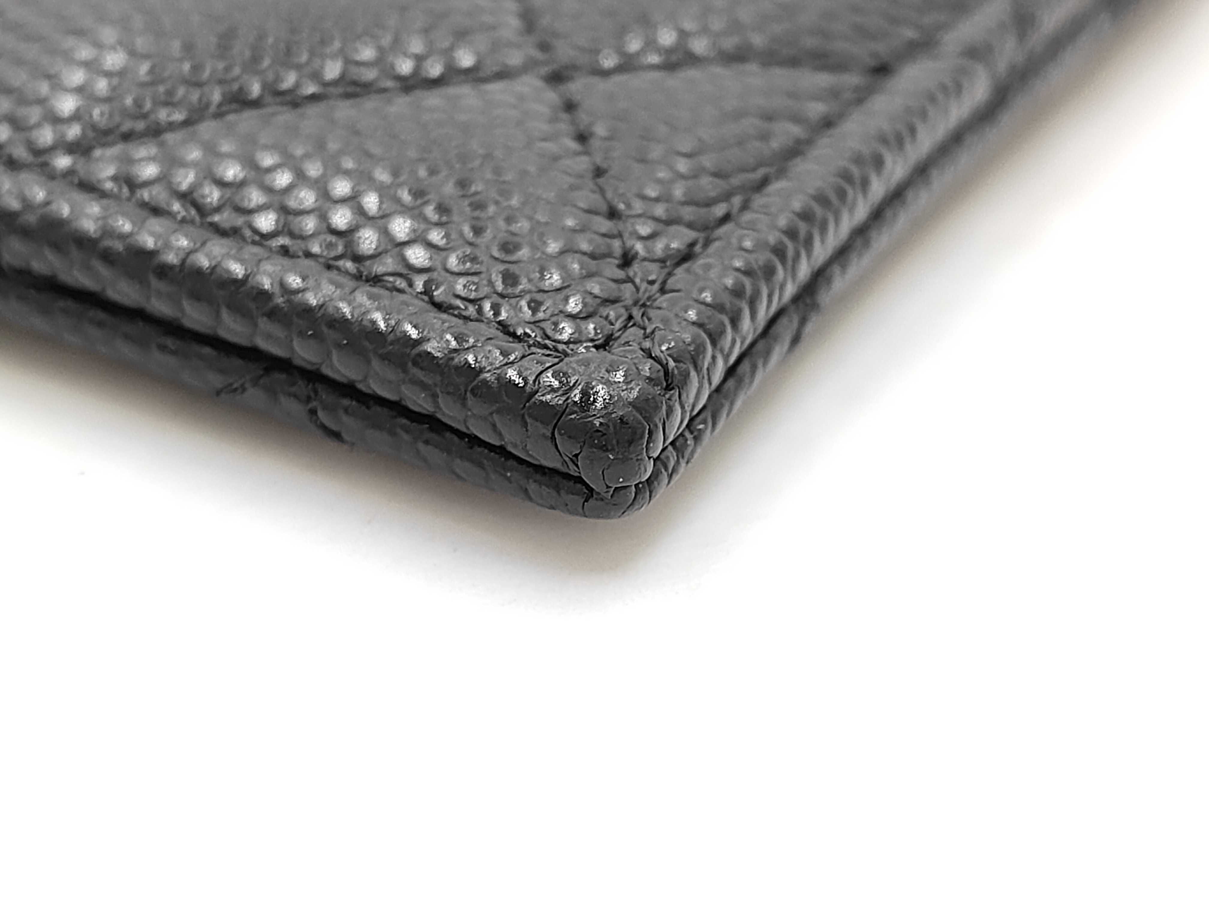 Caviar Skin Card Case with Coco Mark Zip Card Case — view 6