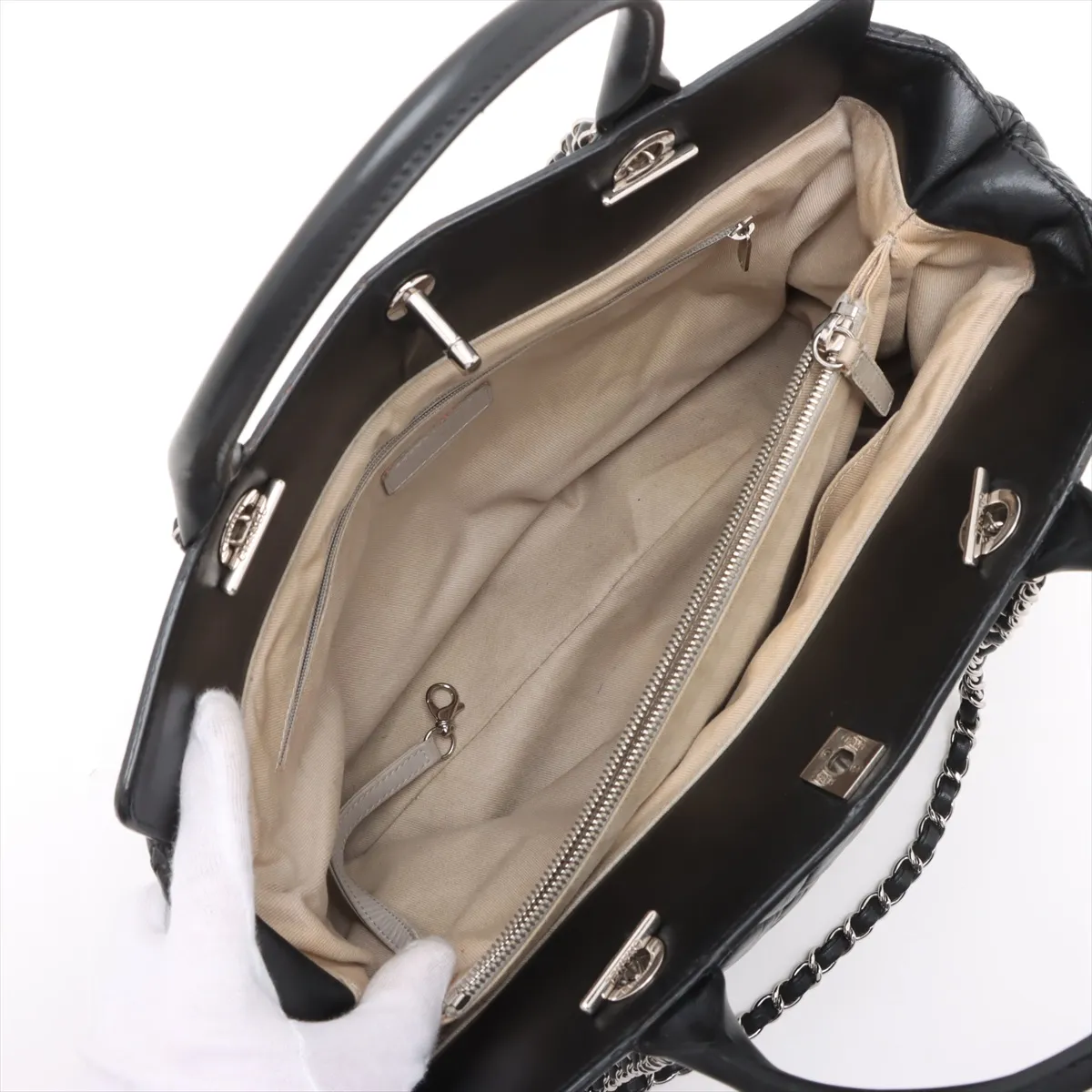 Portobello Vintage Calf 2WAY Handbag Black Silver Hardware 17328416 17th Series — view 8