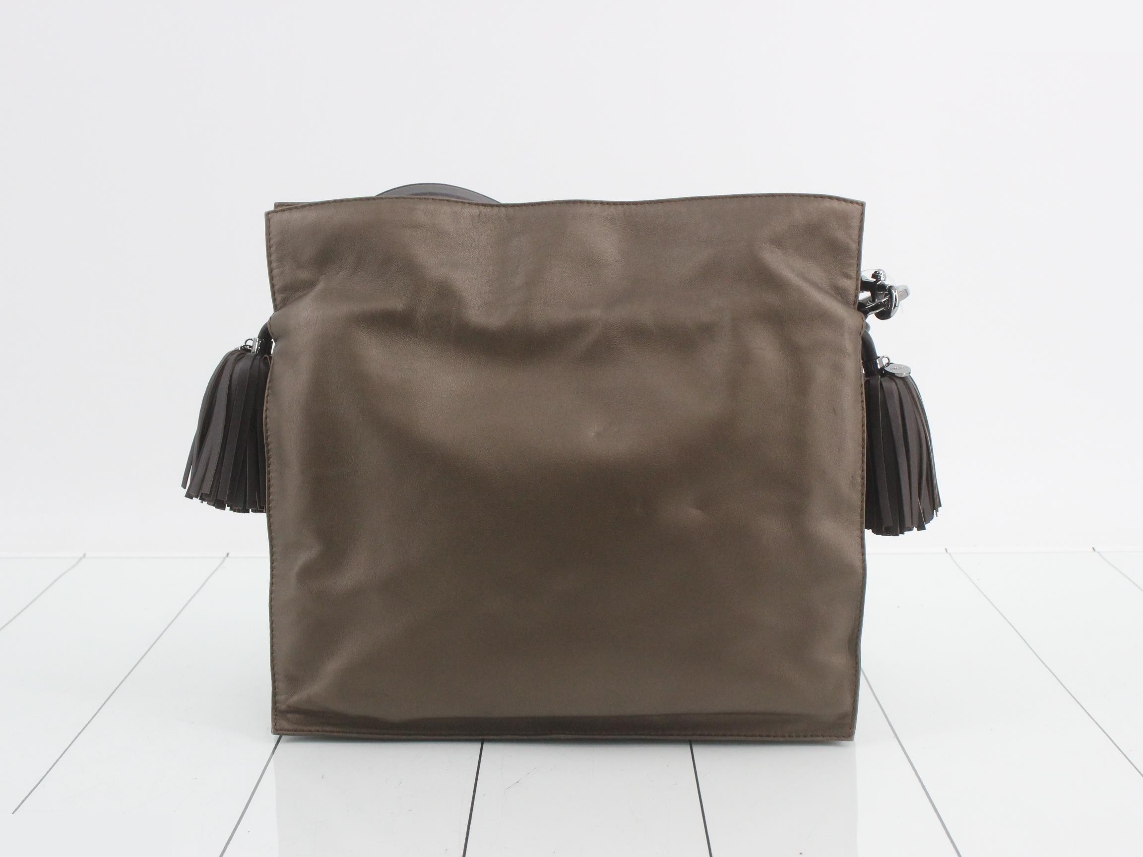 Flamenco shoulder bag, leather, bronze — view 2