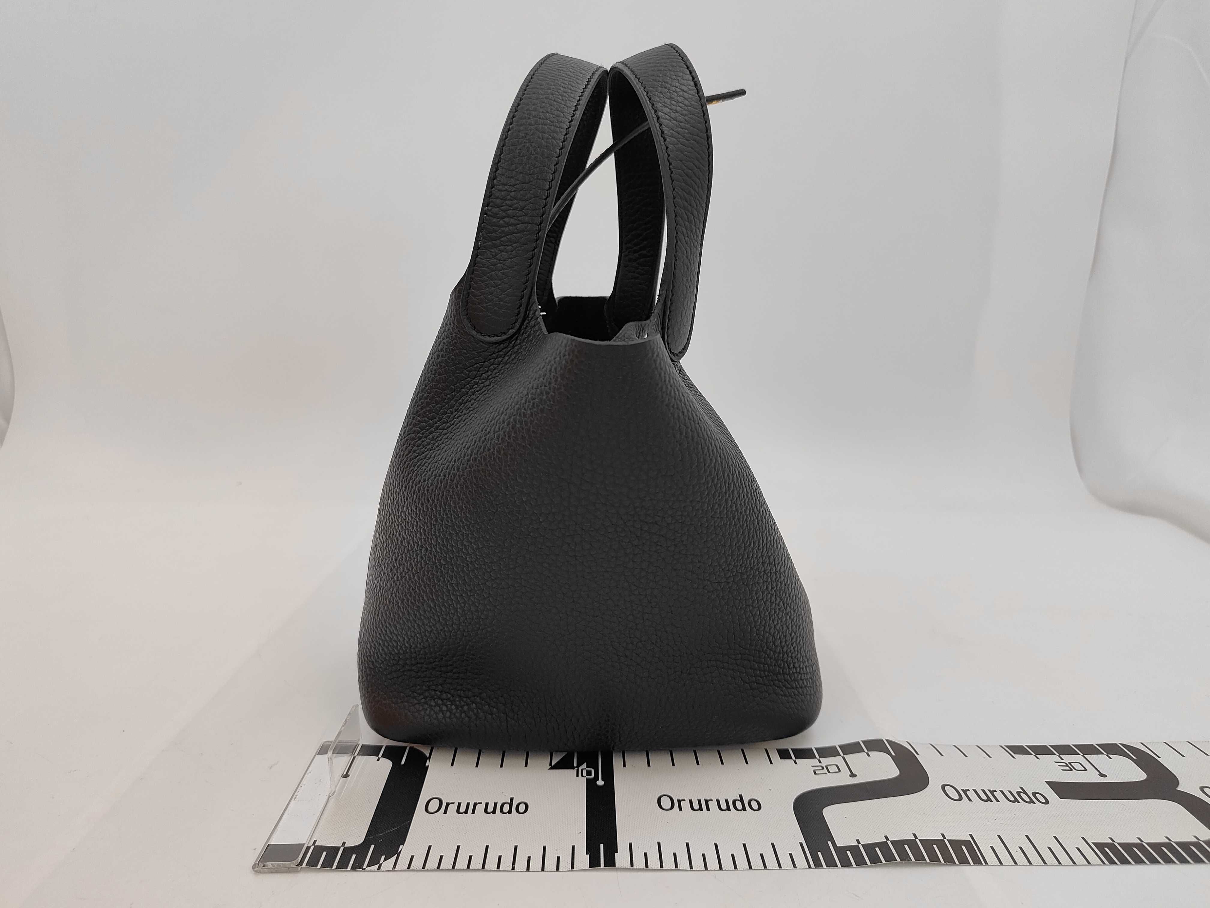 Picotin PM K stamp handbag, Noir (black) handbag — view 2