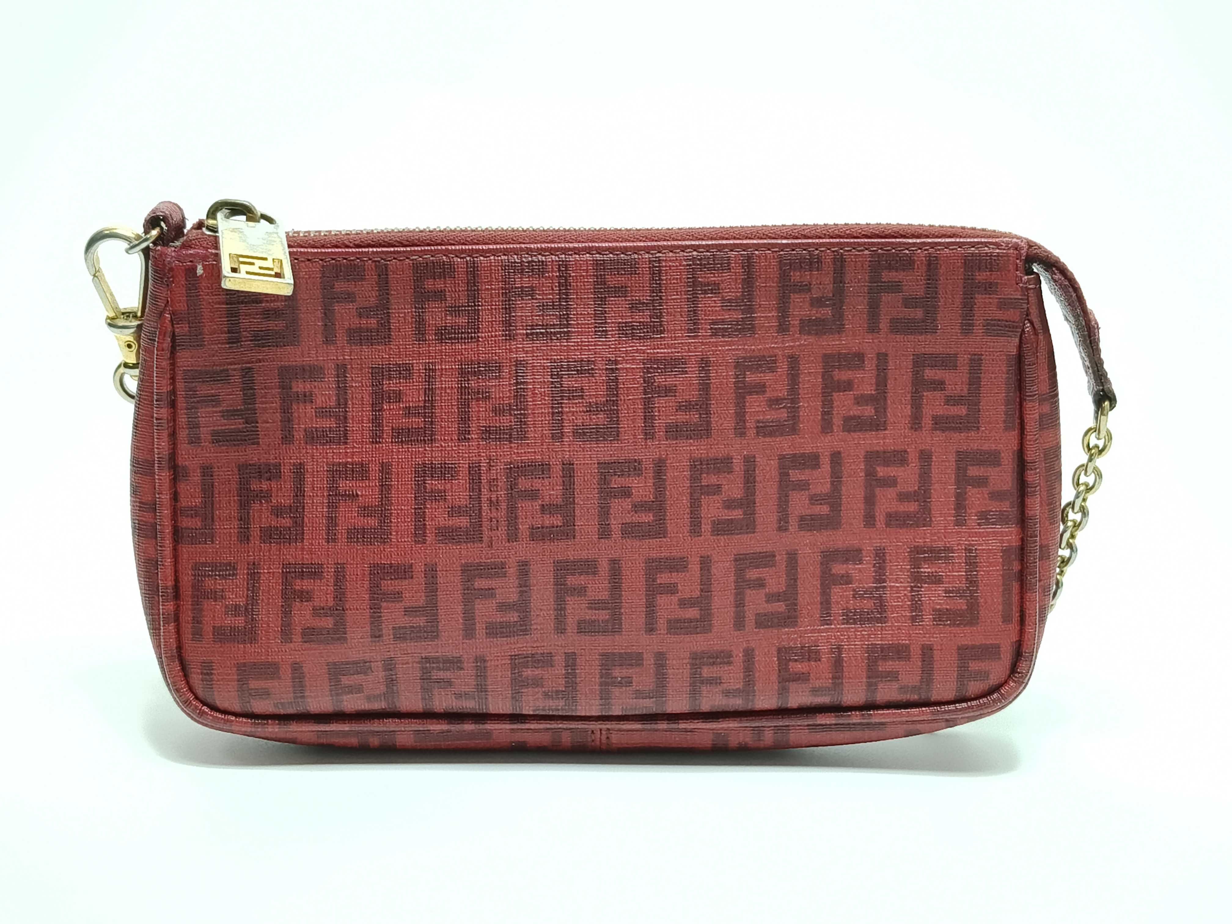 Zucca pattern Fendi chain shoulder bag Zucca pouch