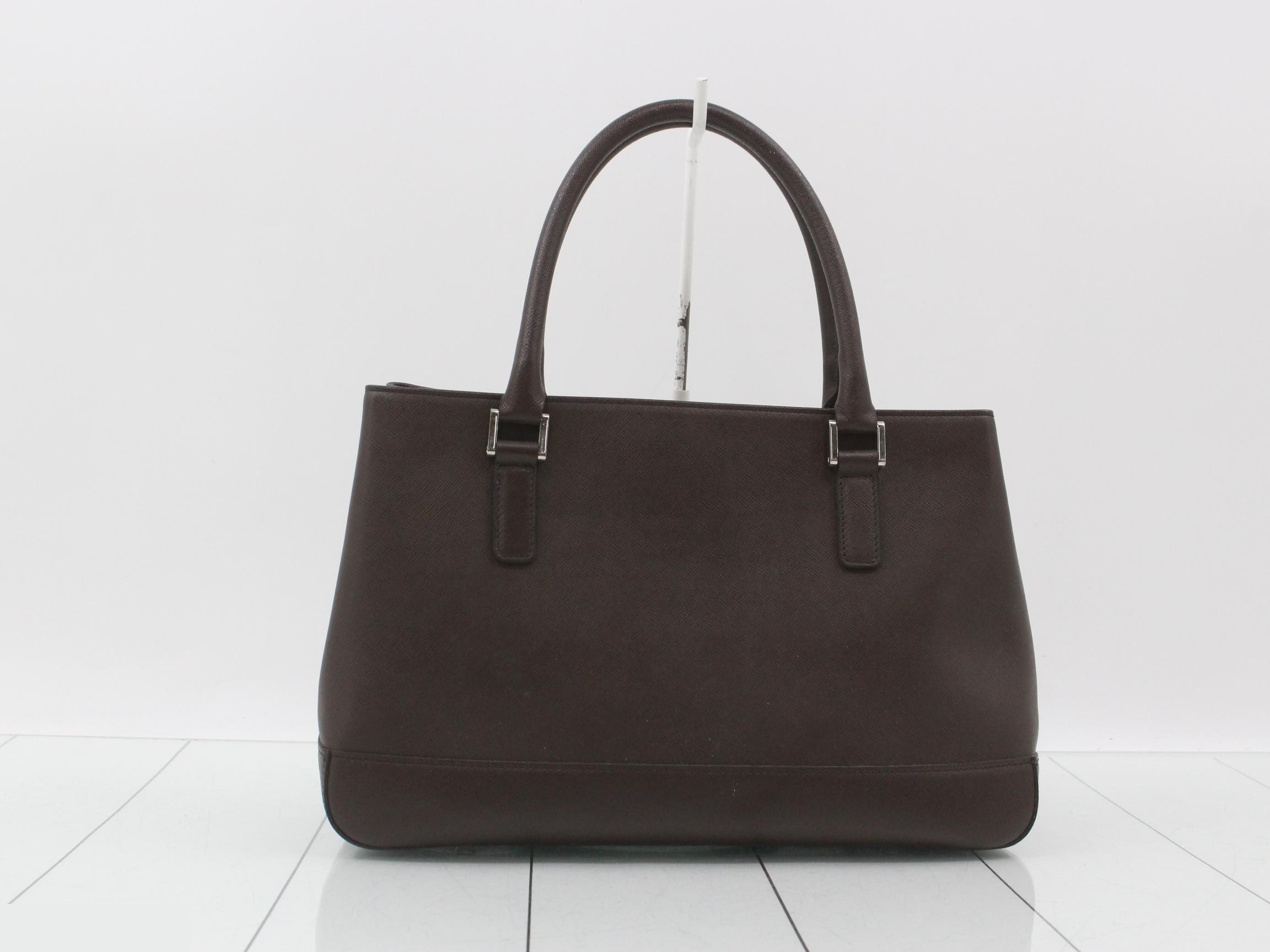 Leather Tote Bag, Brown — view 2