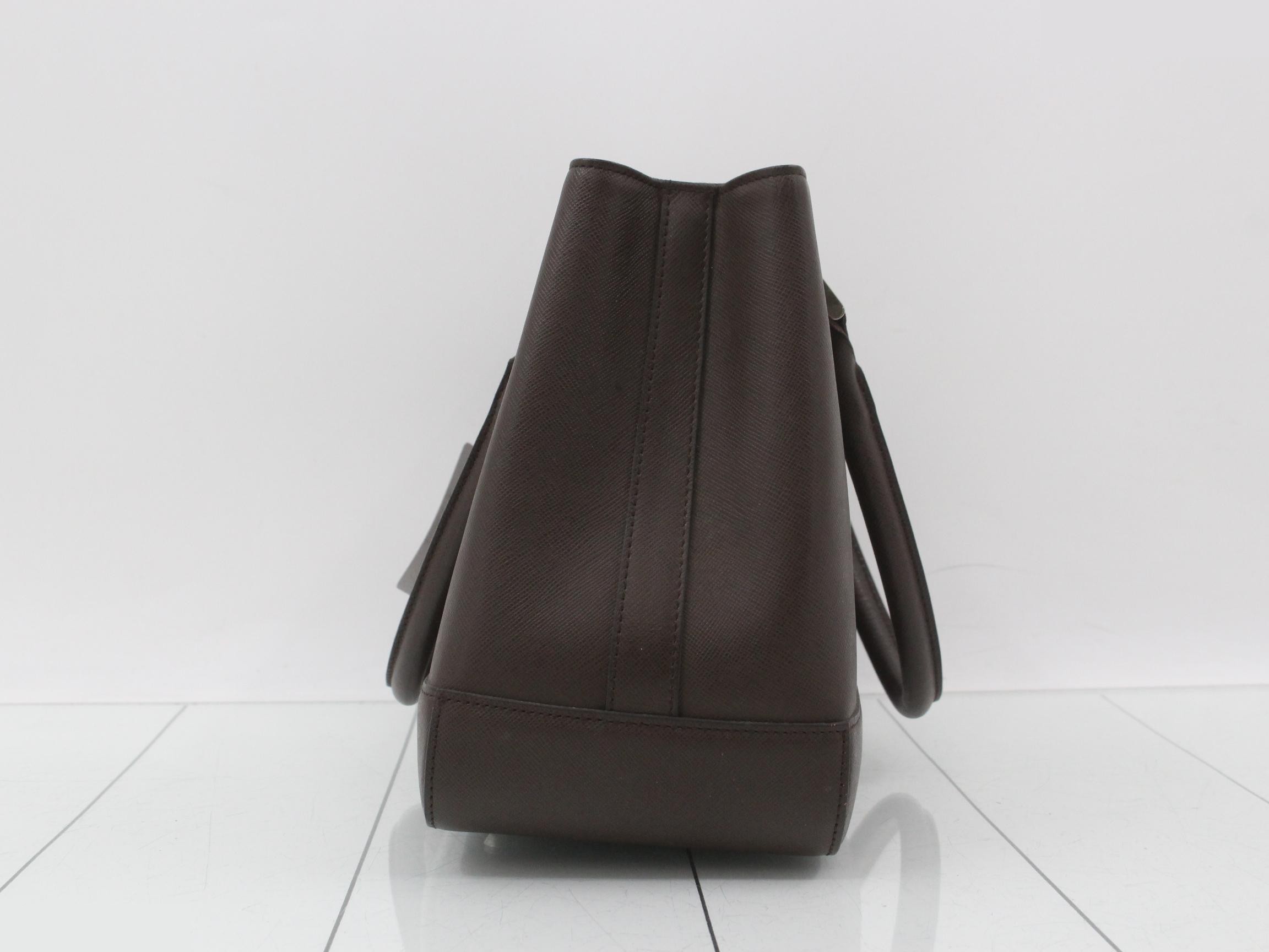 Leather Tote Bag, Brown — view 3