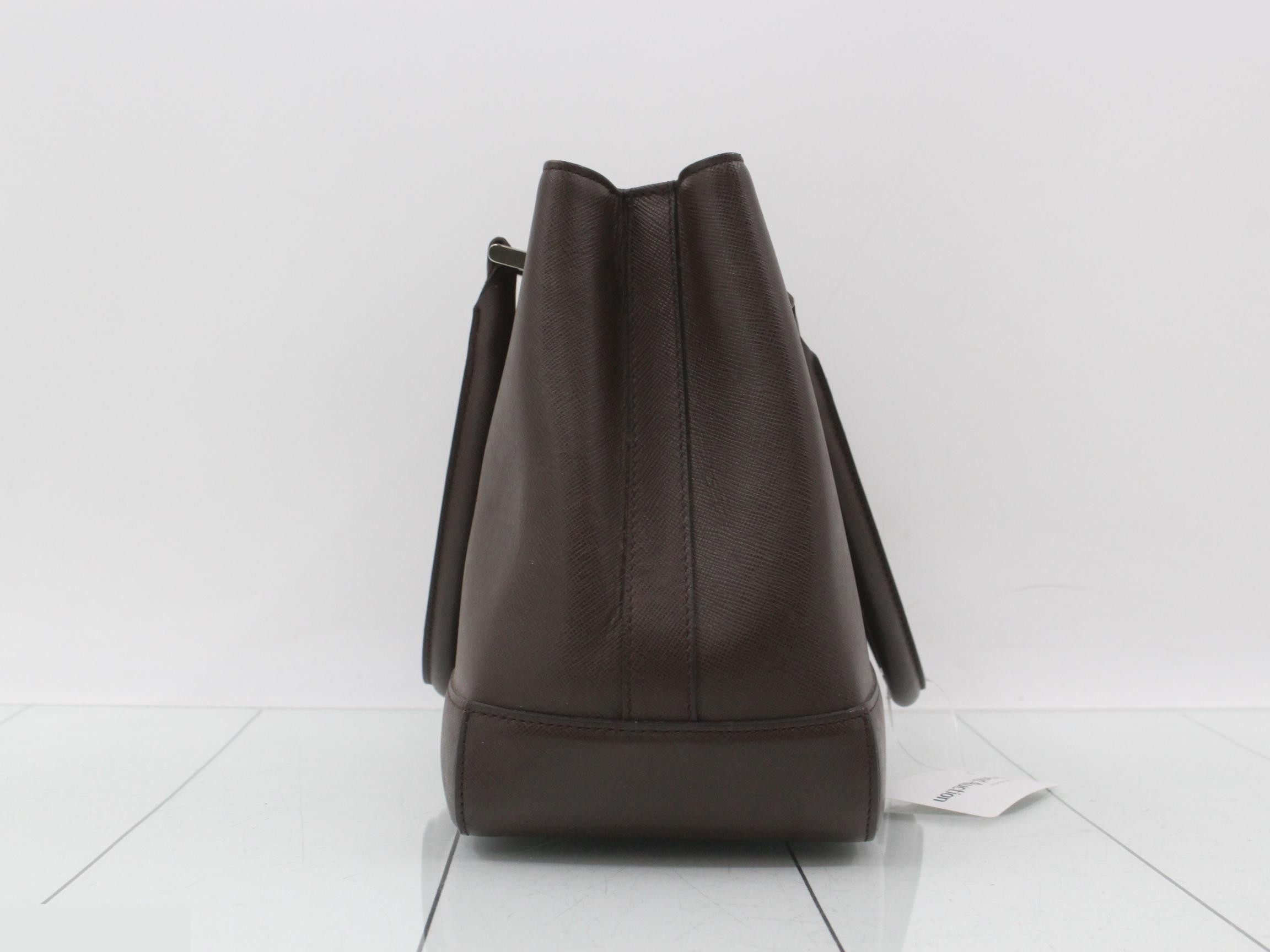 Leather Tote Bag, Brown — view 4