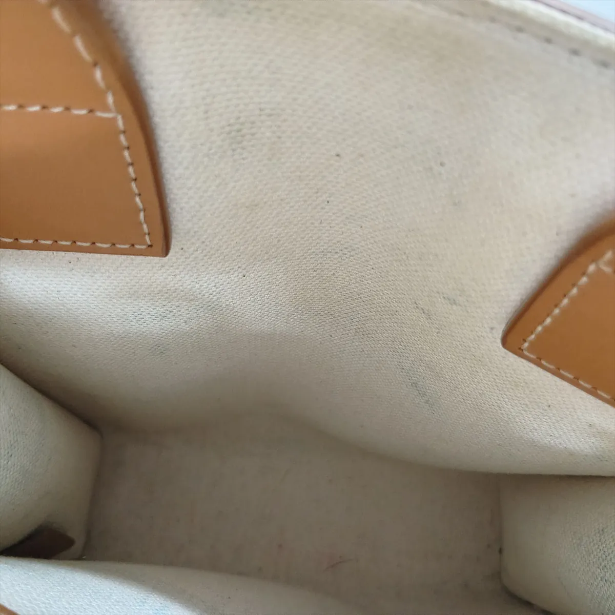 Mini Vertical Cabas Canvas x Leather 2-Way Handbag Beige x Brown — view 15