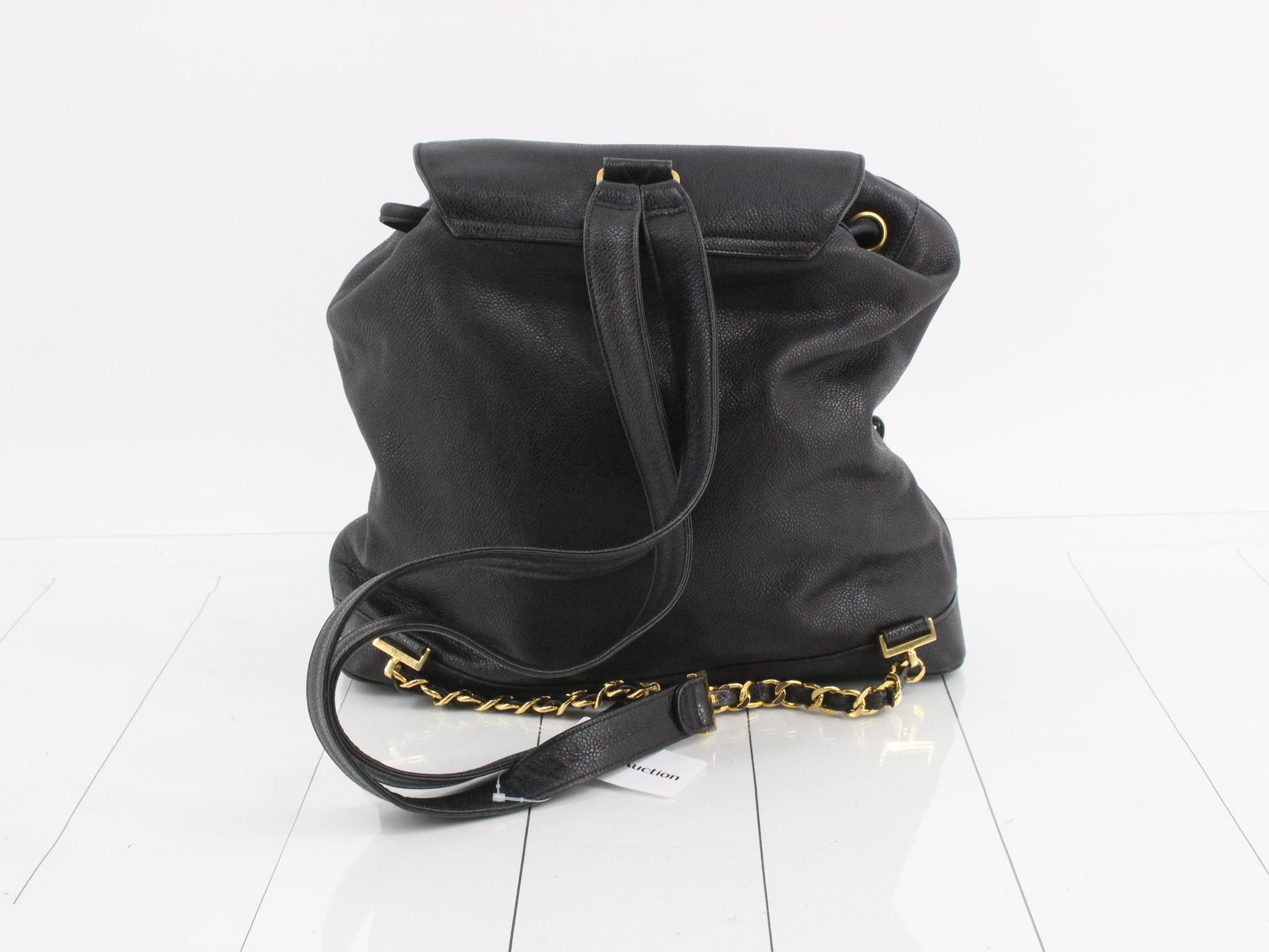 Drawstring backpack with caviar ball charm and pouch — view 2