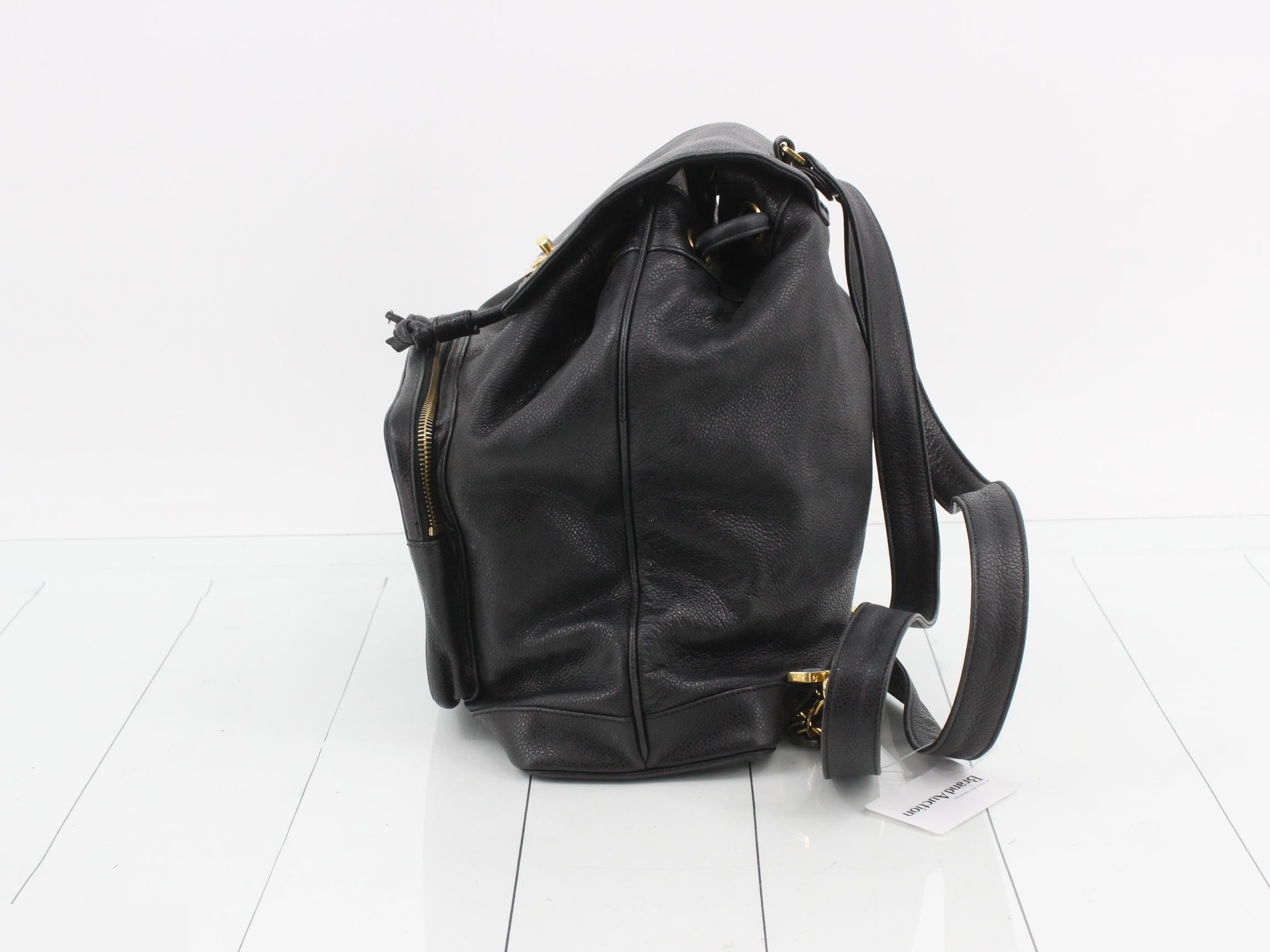 Drawstring backpack with caviar ball charm and pouch — view 3