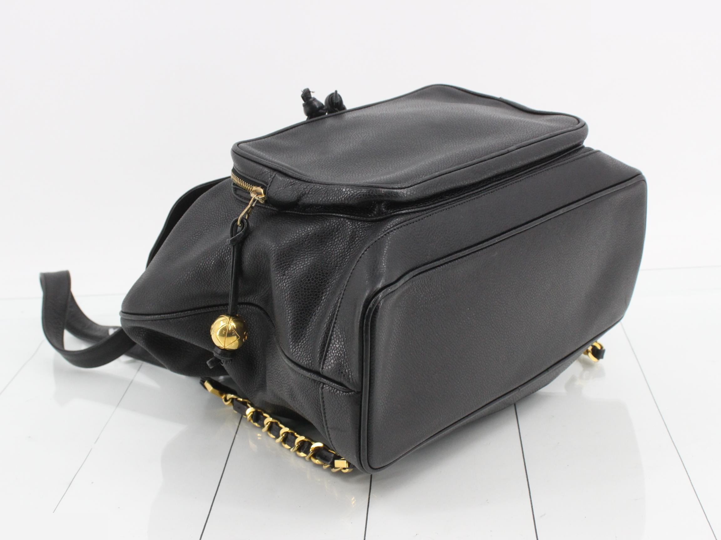 Drawstring backpack with caviar ball charm and pouch — view 5