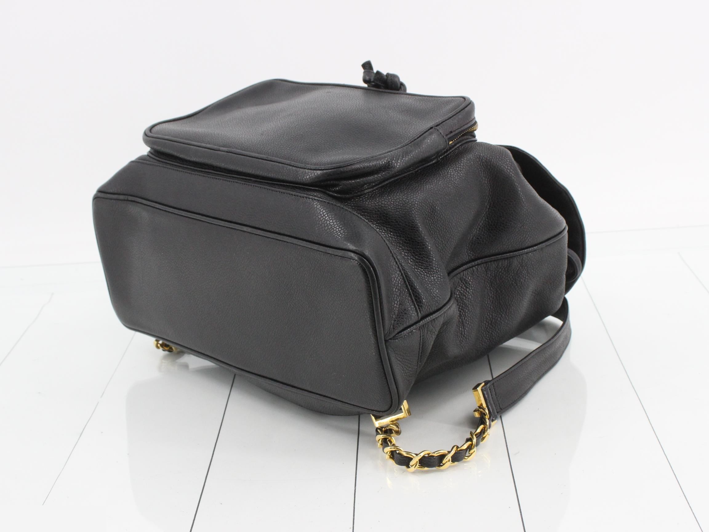 Drawstring backpack with caviar ball charm and pouch — view 6