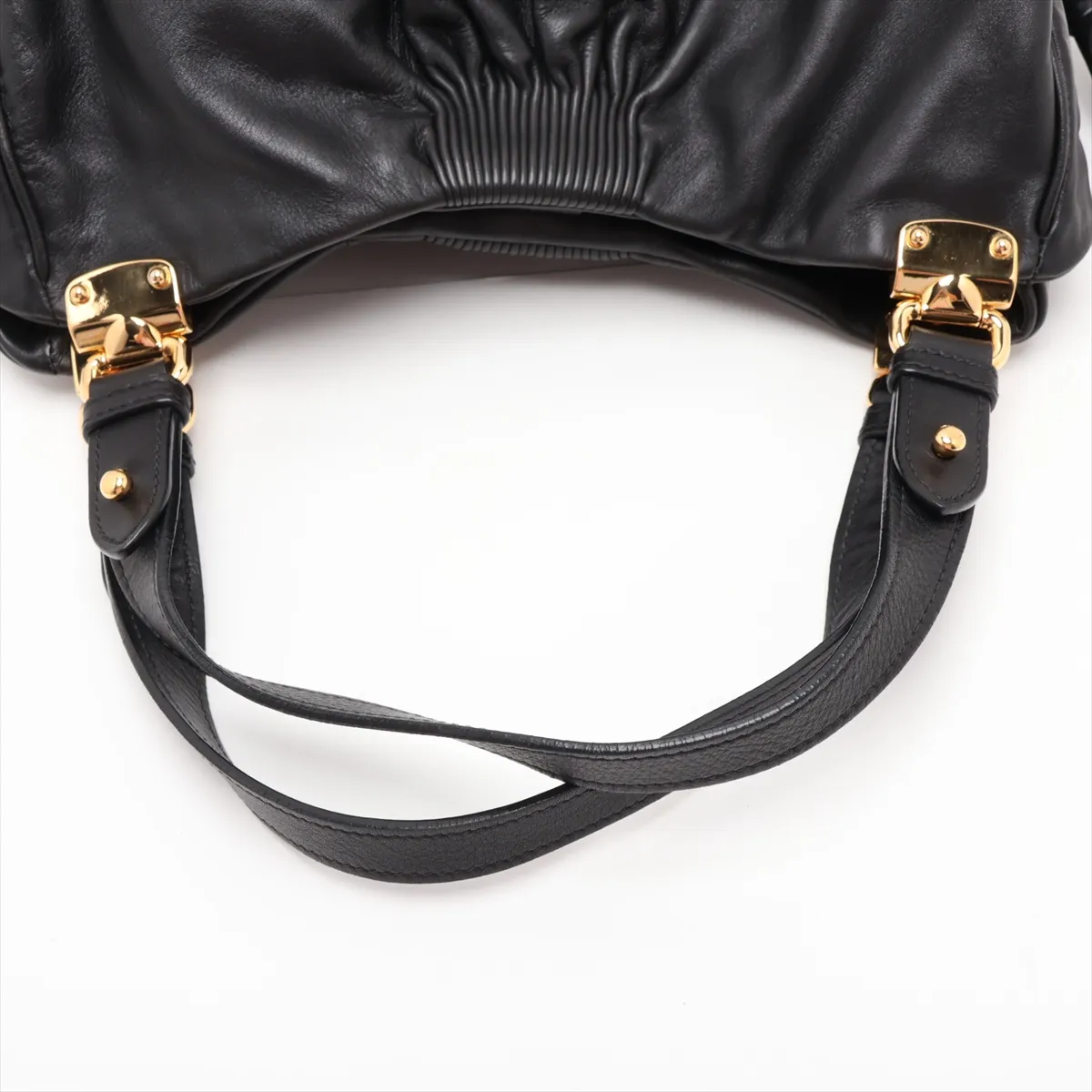 Leather 2-Way Handbag, Black — view 5