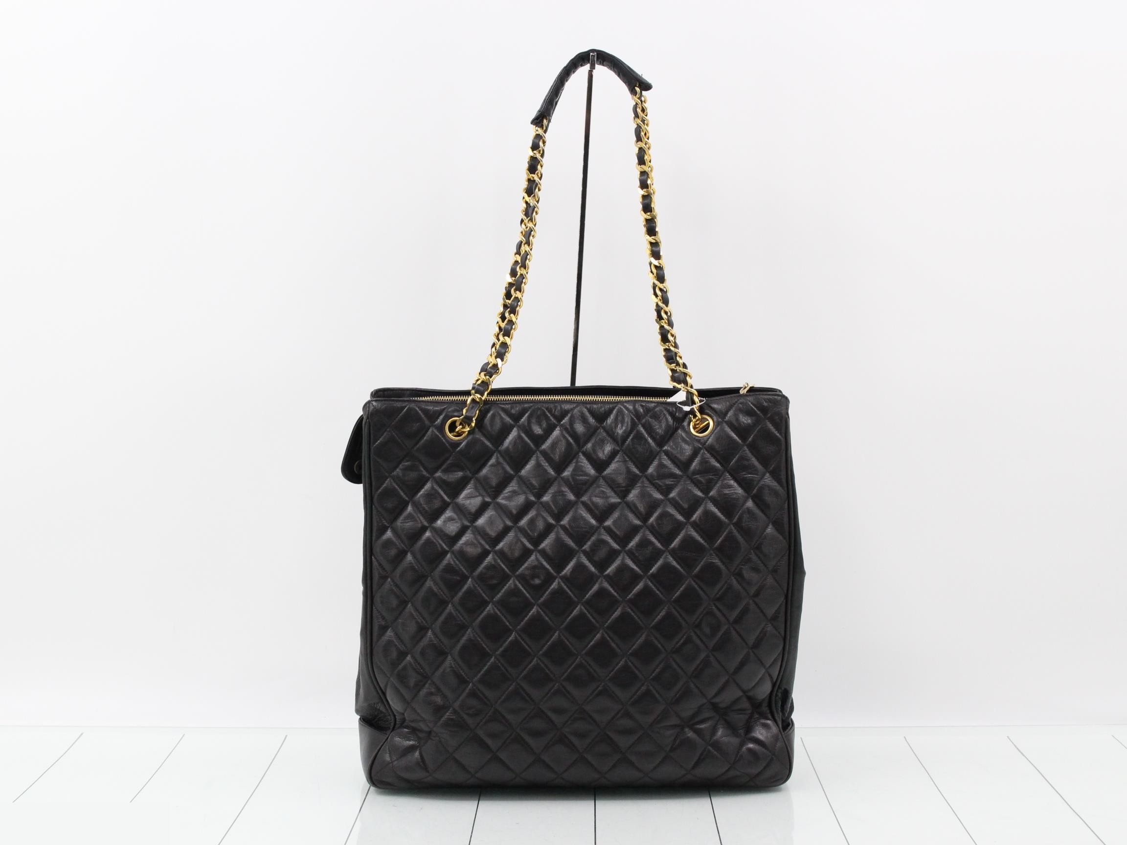Matelassé Lambskin Chain Tote — view 2