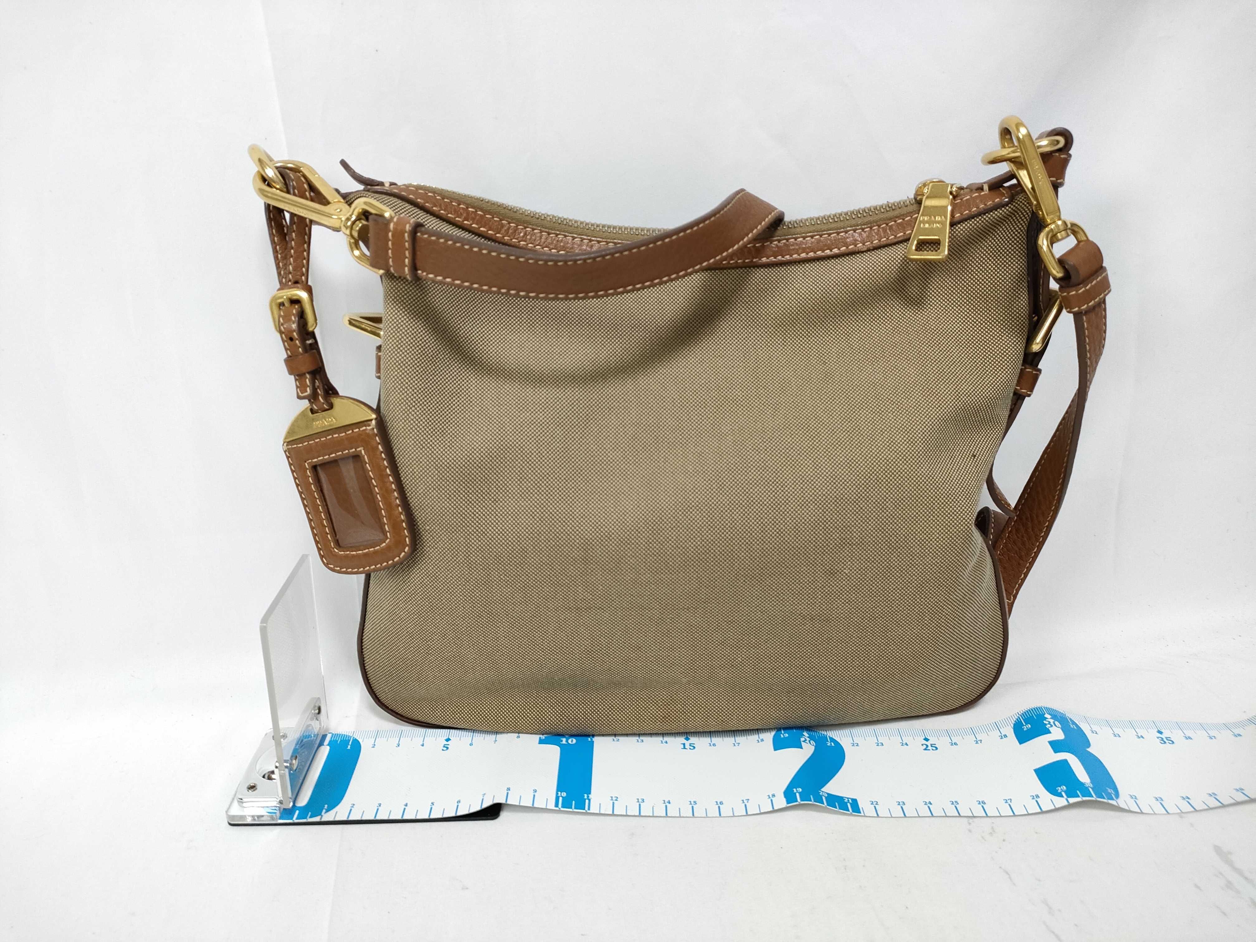 Leather x Canvas Jacquard Shoulder Bag — view 2