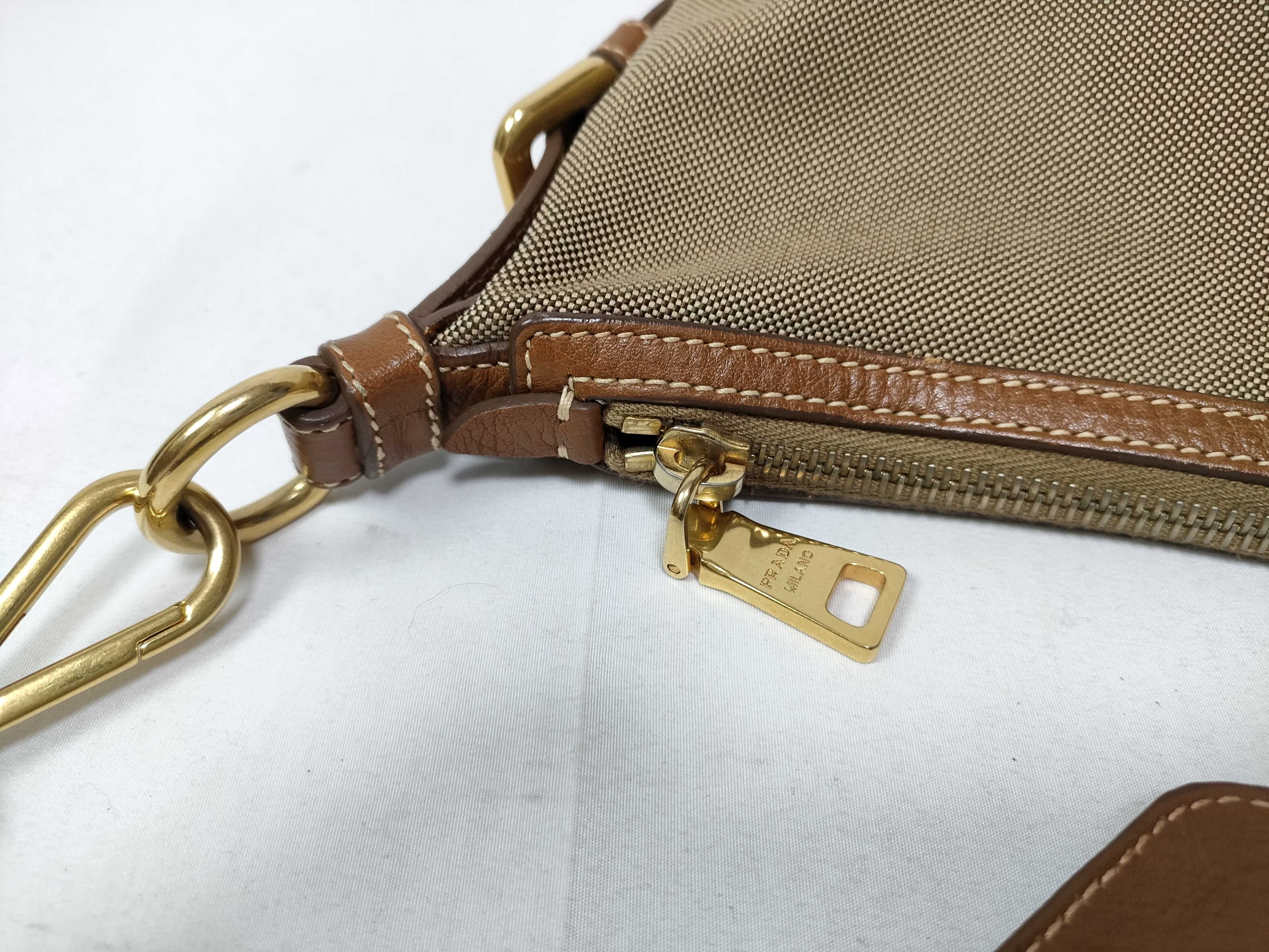 Leather x Canvas Jacquard Shoulder Bag — view 11