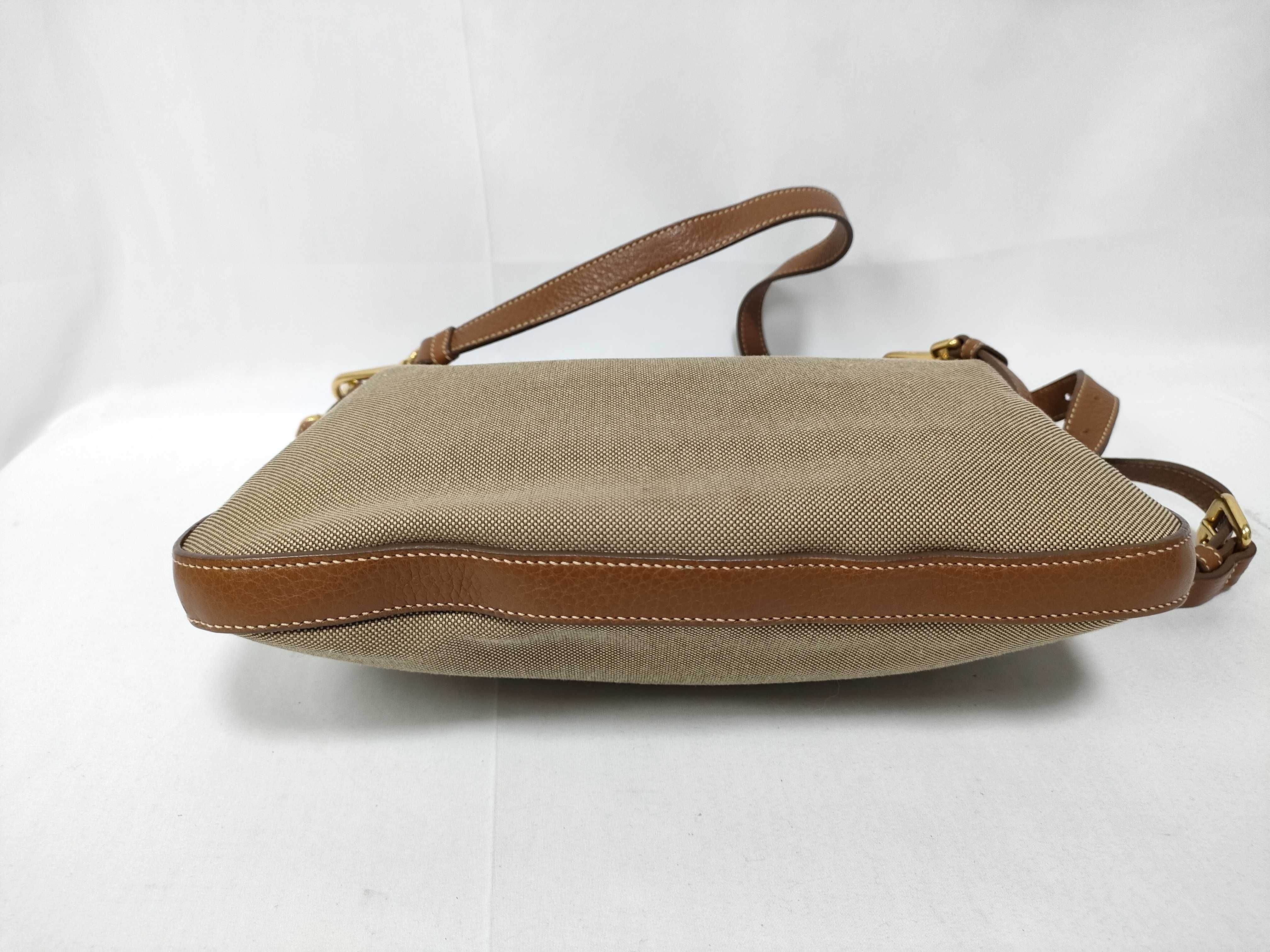 Leather x Canvas Jacquard Shoulder Bag — view 3