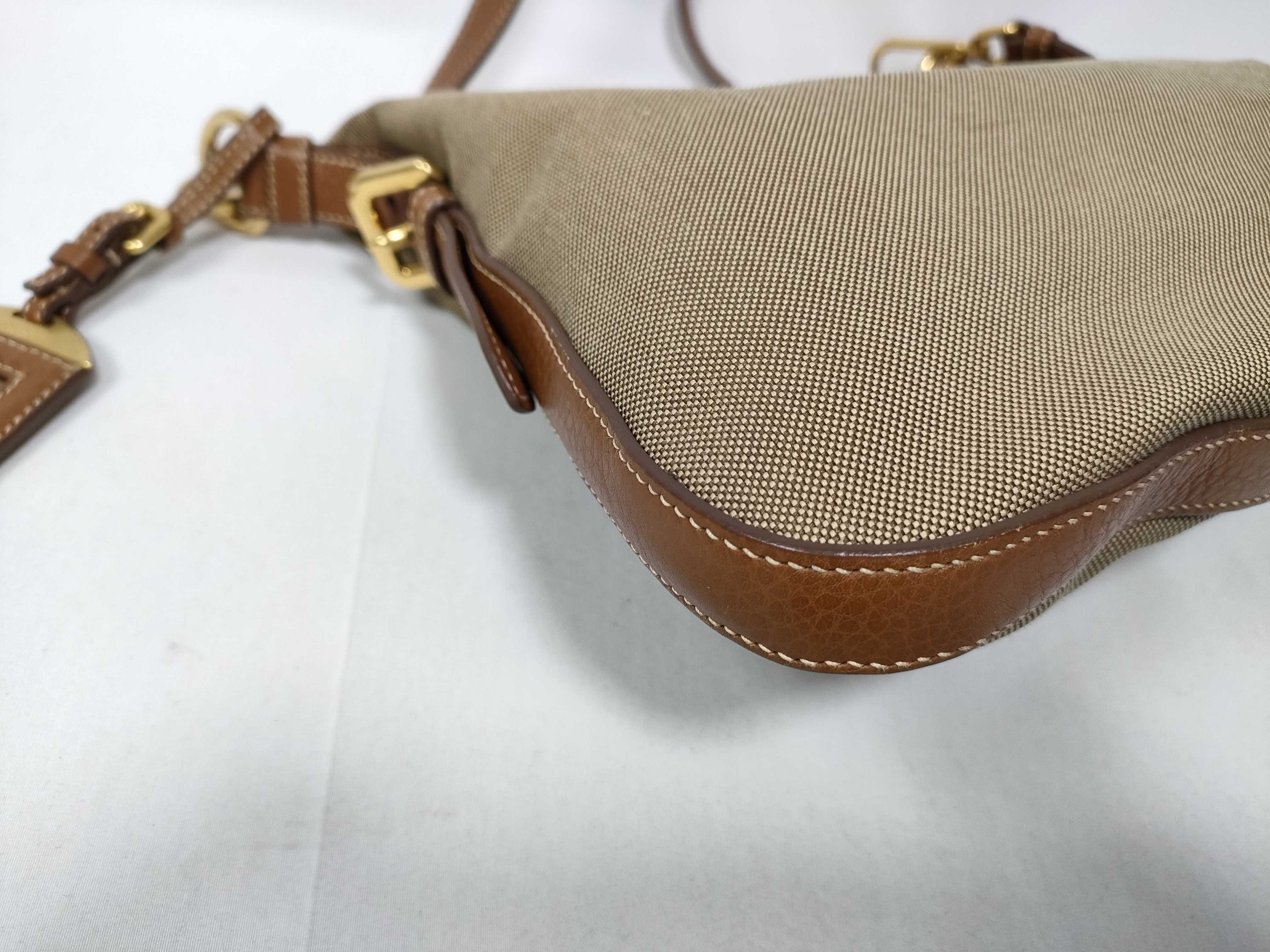 Leather x Canvas Jacquard Shoulder Bag — view 4