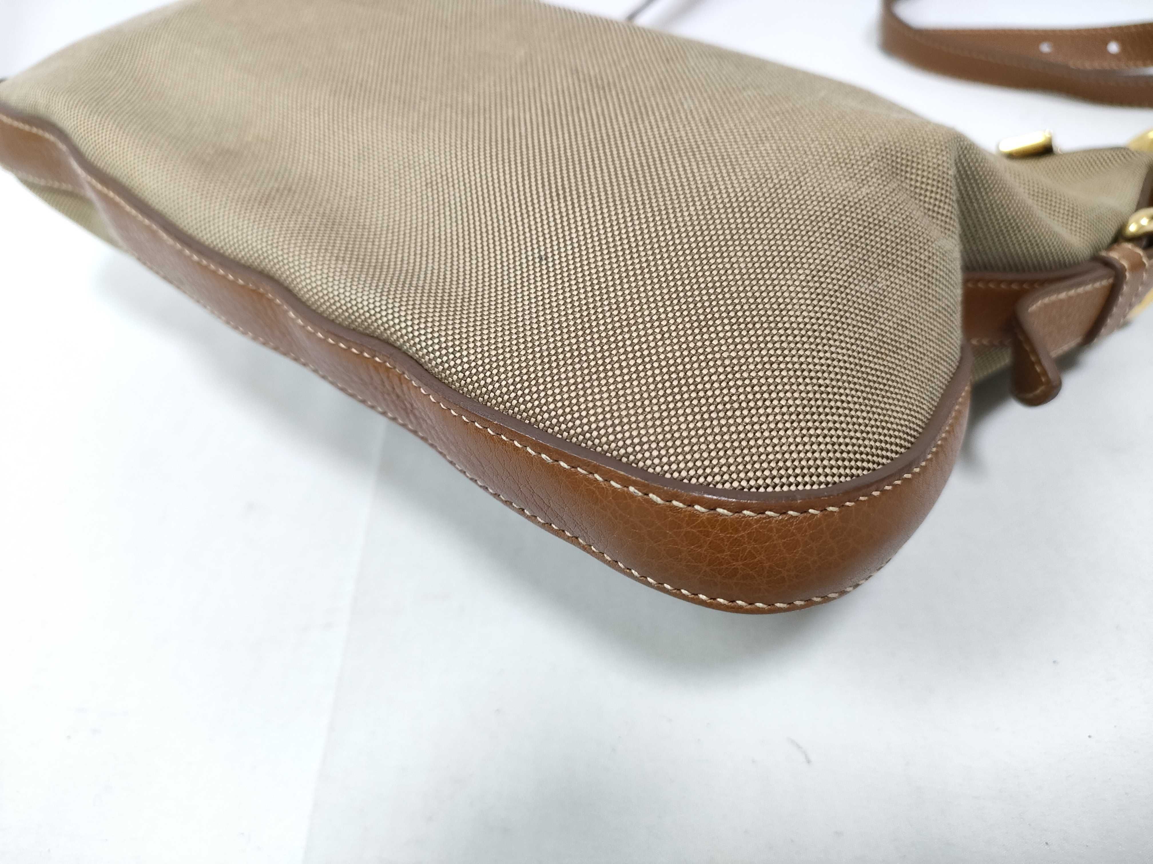 Leather x Canvas Jacquard Shoulder Bag — view 5