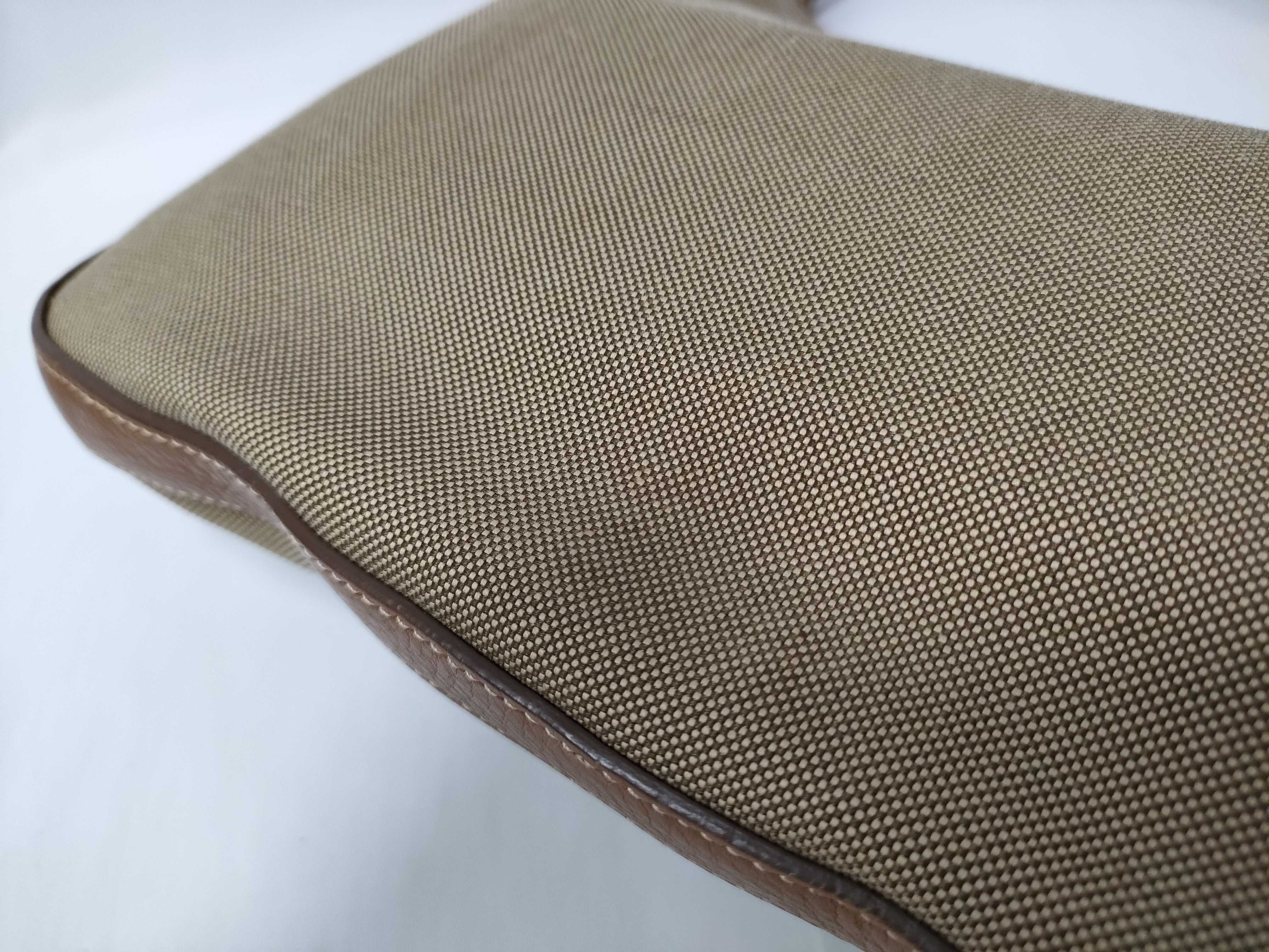 Leather x Canvas Jacquard Shoulder Bag — view 6