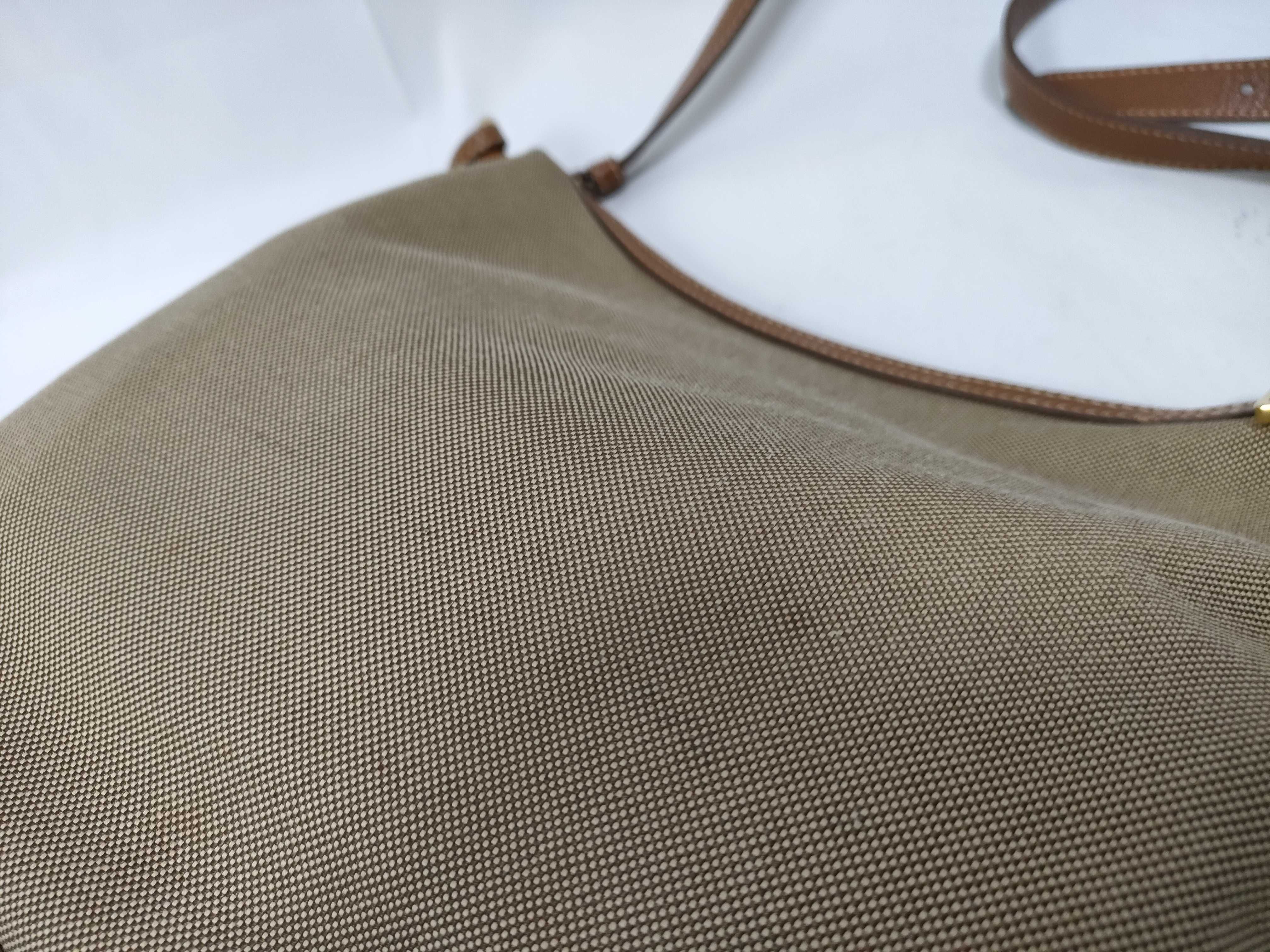 Leather x Canvas Jacquard Shoulder Bag — view 7
