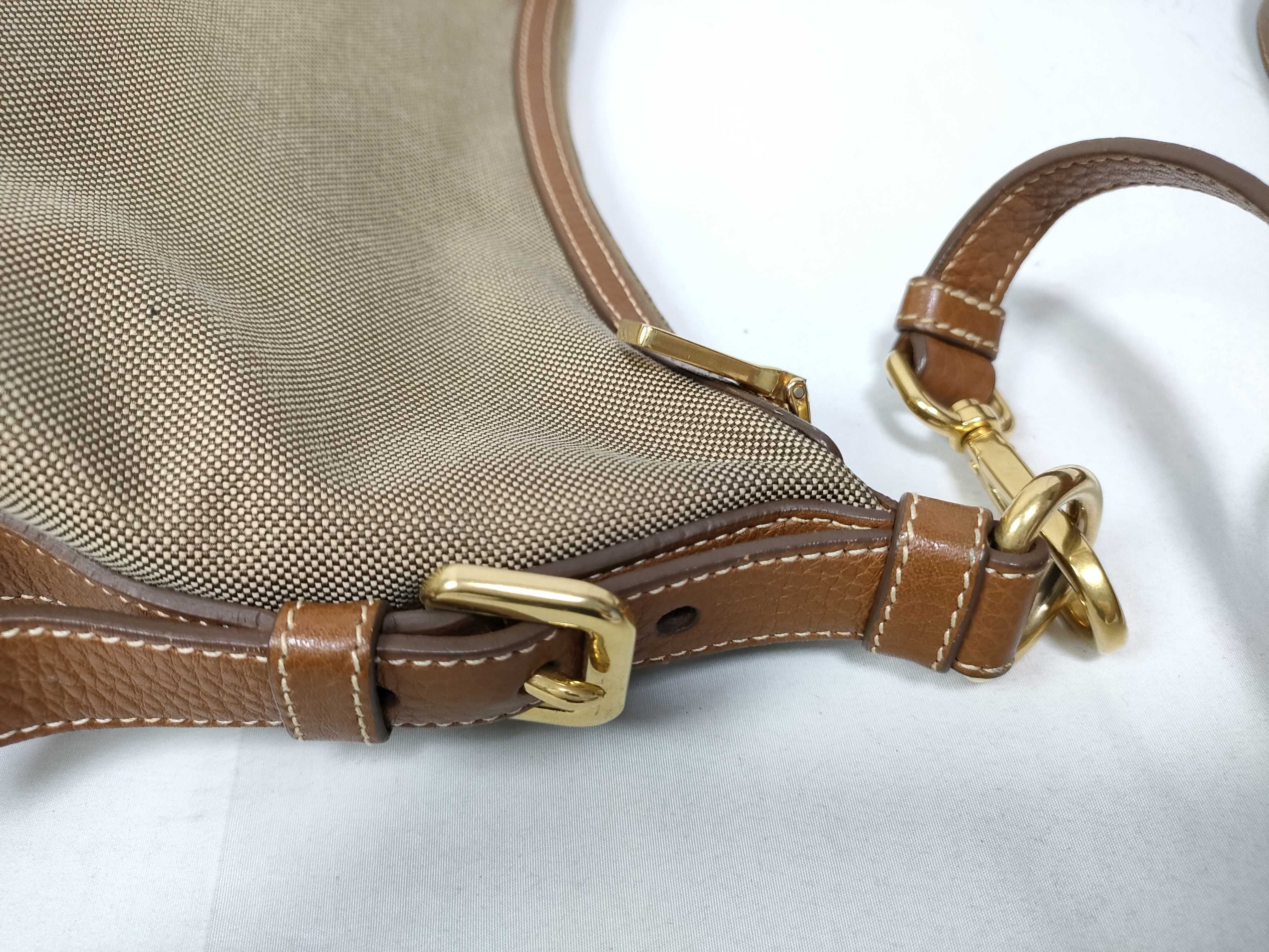 Leather x Canvas Jacquard Shoulder Bag — view 8
