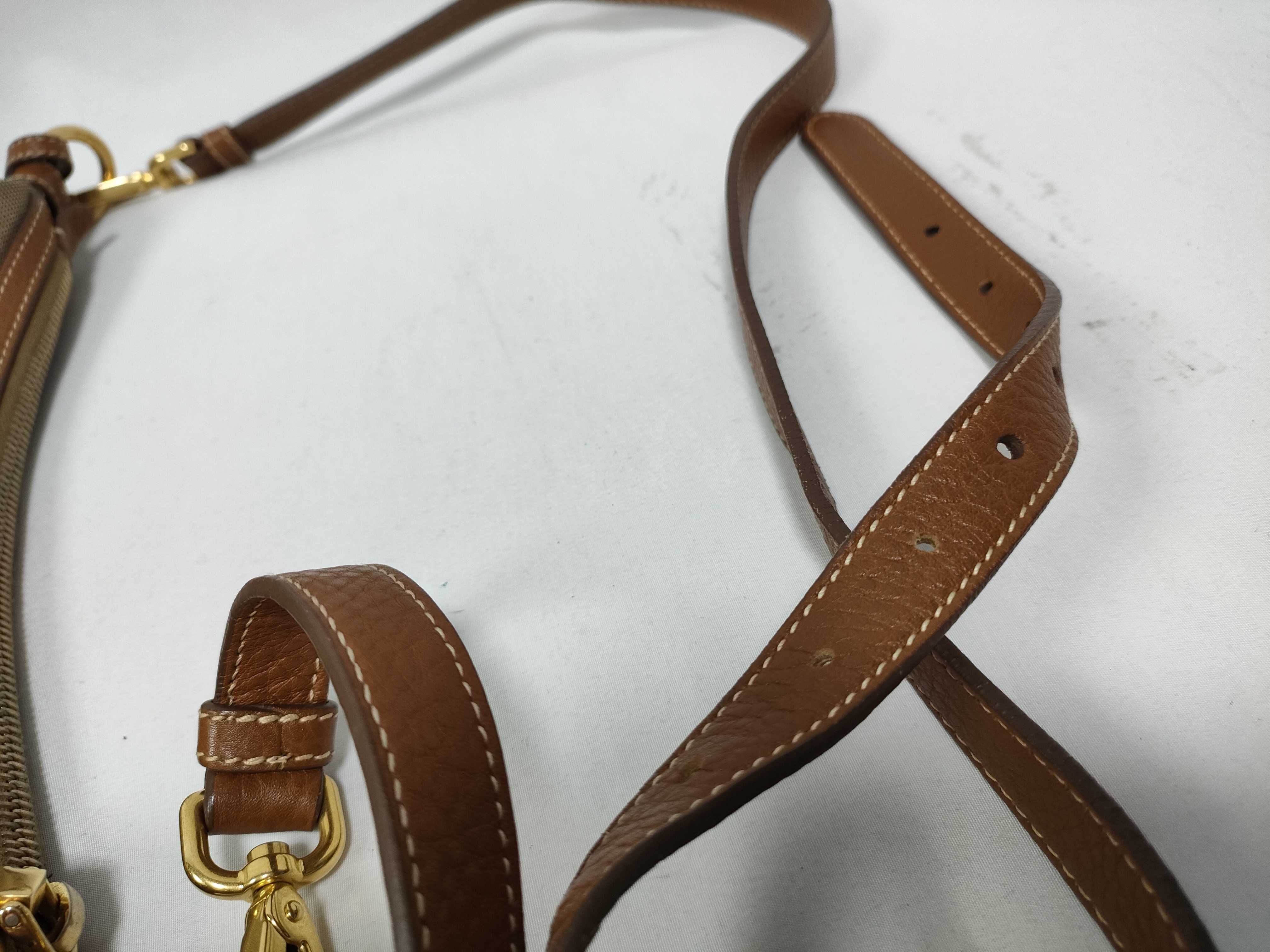 Leather x Canvas Jacquard Shoulder Bag — view 9