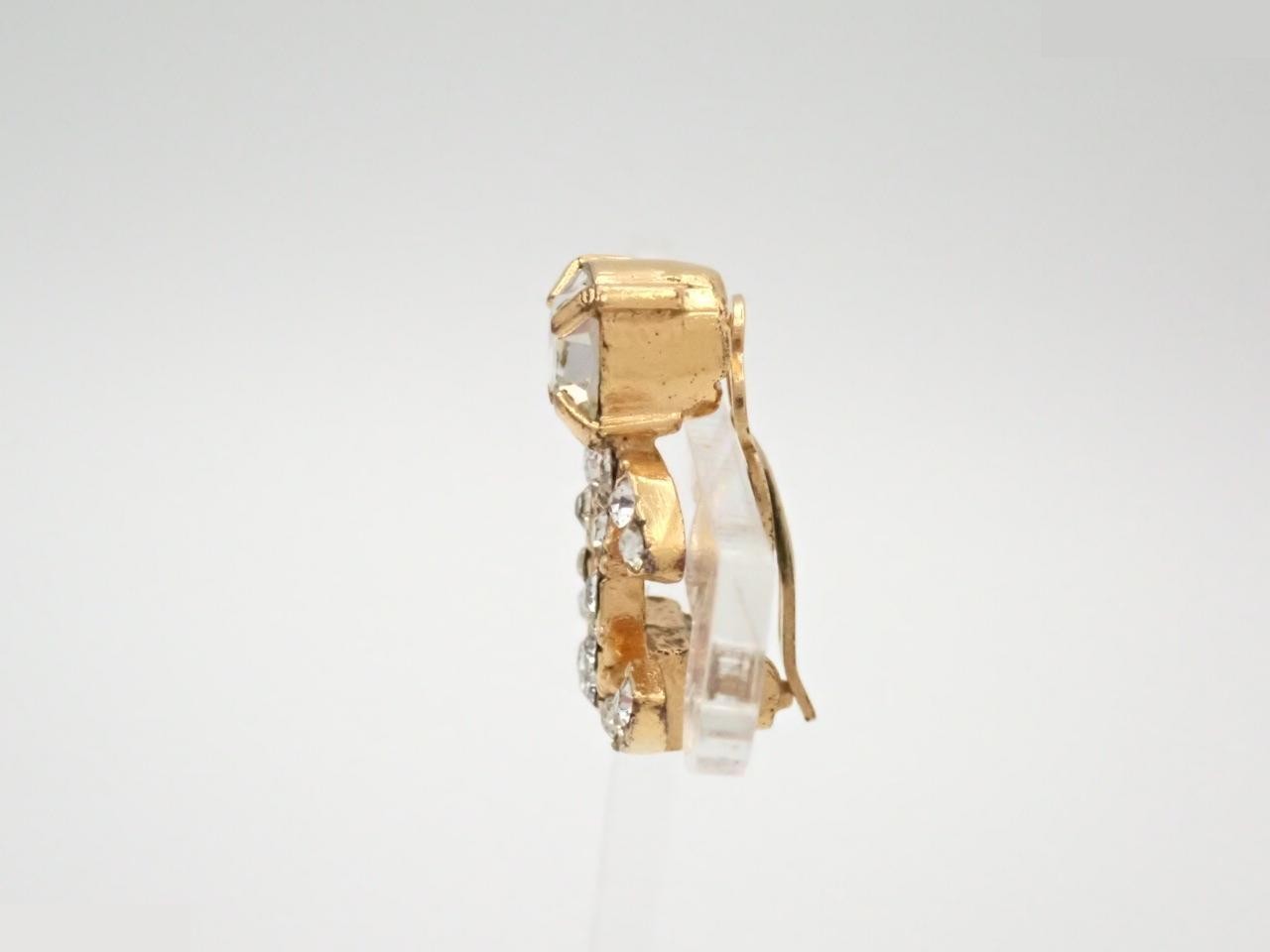 Coco Rhinestone Gold Earring (Single) — view 3