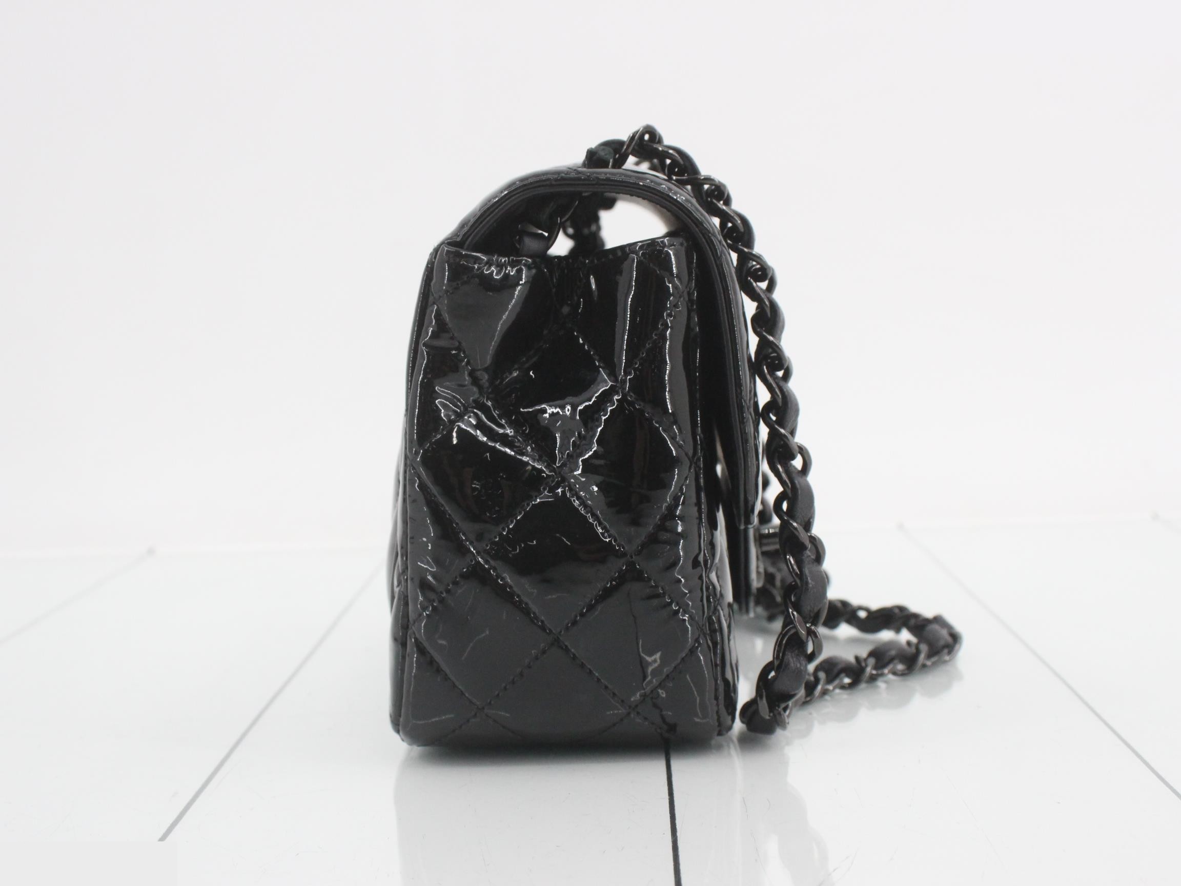 Enamel Matelassé Shoulder Bag — view 4