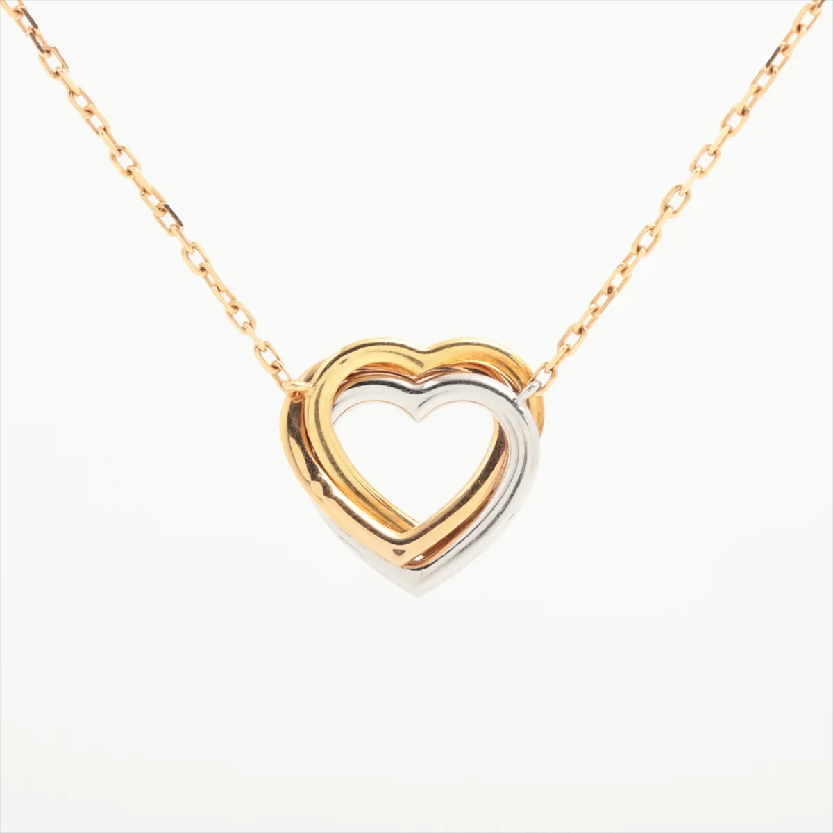 Trinity Heart Diamond Necklace, 750 (Yellow Gold x Pink Gold x White Gold), 4.3g, GLK152, Metal imperfections, CRB7061200 — view 2