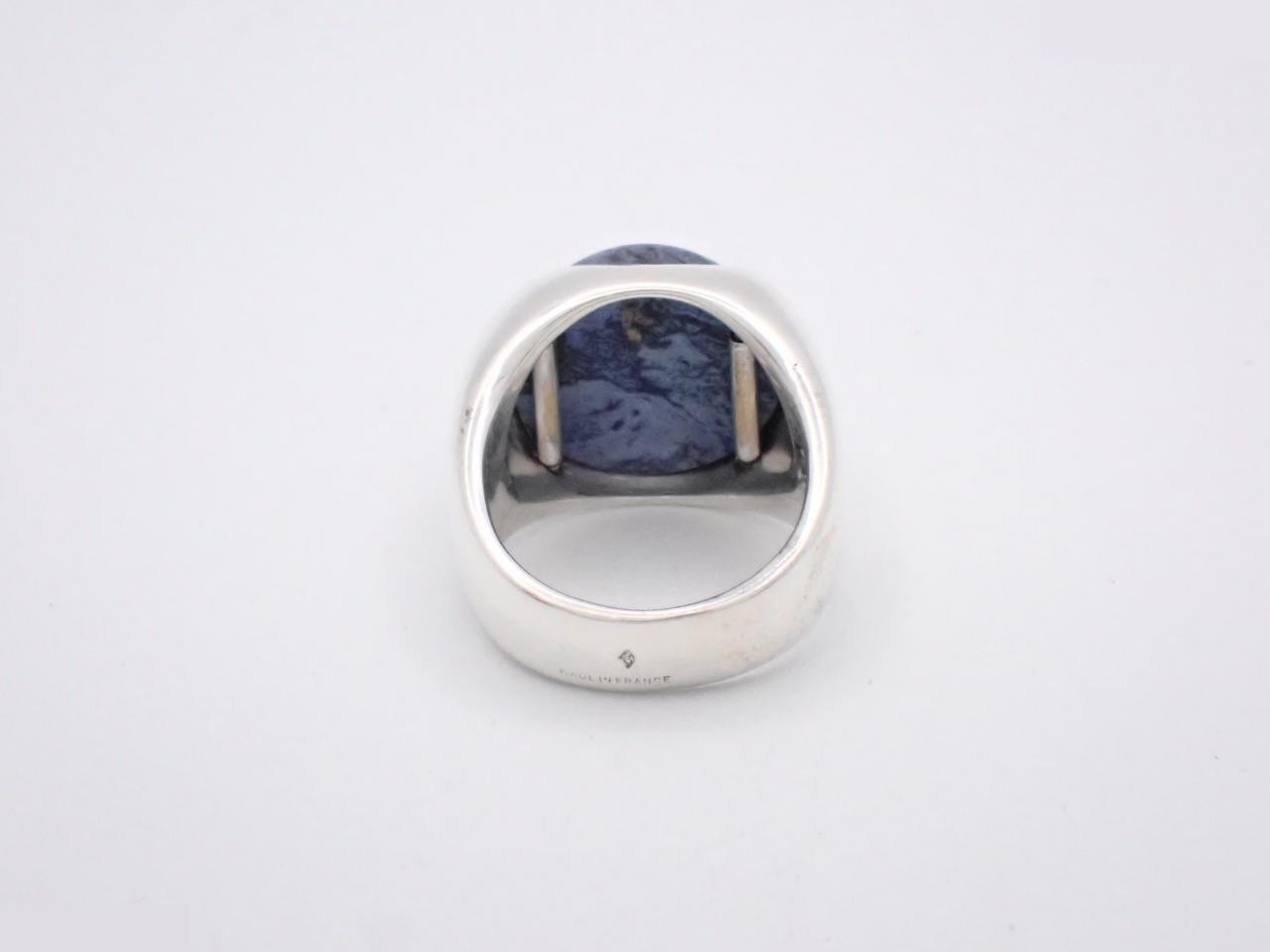 Sodalite Stone Chalcedony Ring #50 — view 2
