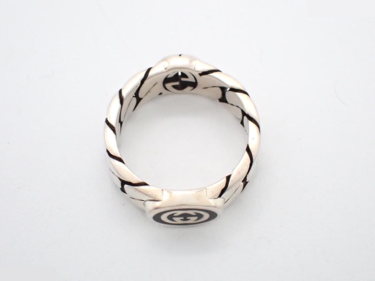Interlocking ring, 925 sterling silver, stamped #14, actual size #13, 6.2g — view 3