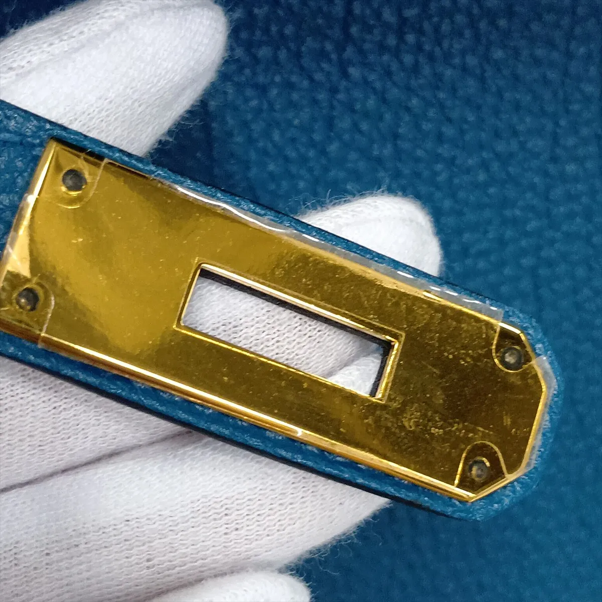 [Individually packaged] Hermes Kelly 35 Letournée Togo Blue Izmir Gold Hardware Q: 2013 — view 13