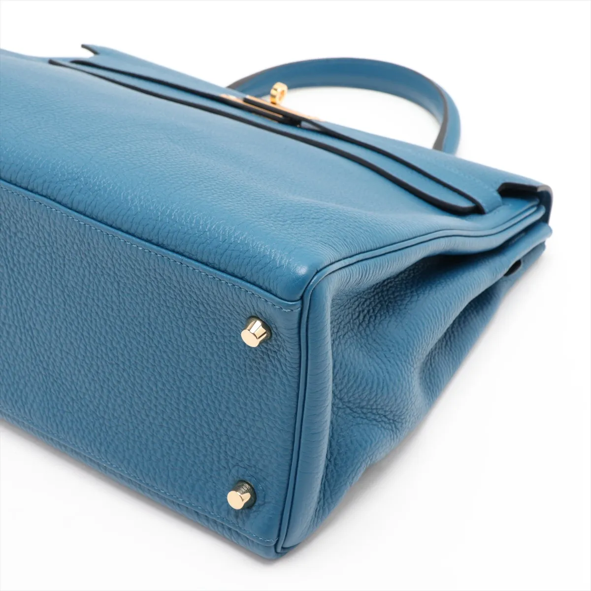 [Individually packaged] Hermes Kelly 35 Letournée Togo Blue Izmir Gold Hardware Q: 2013 — view 3
