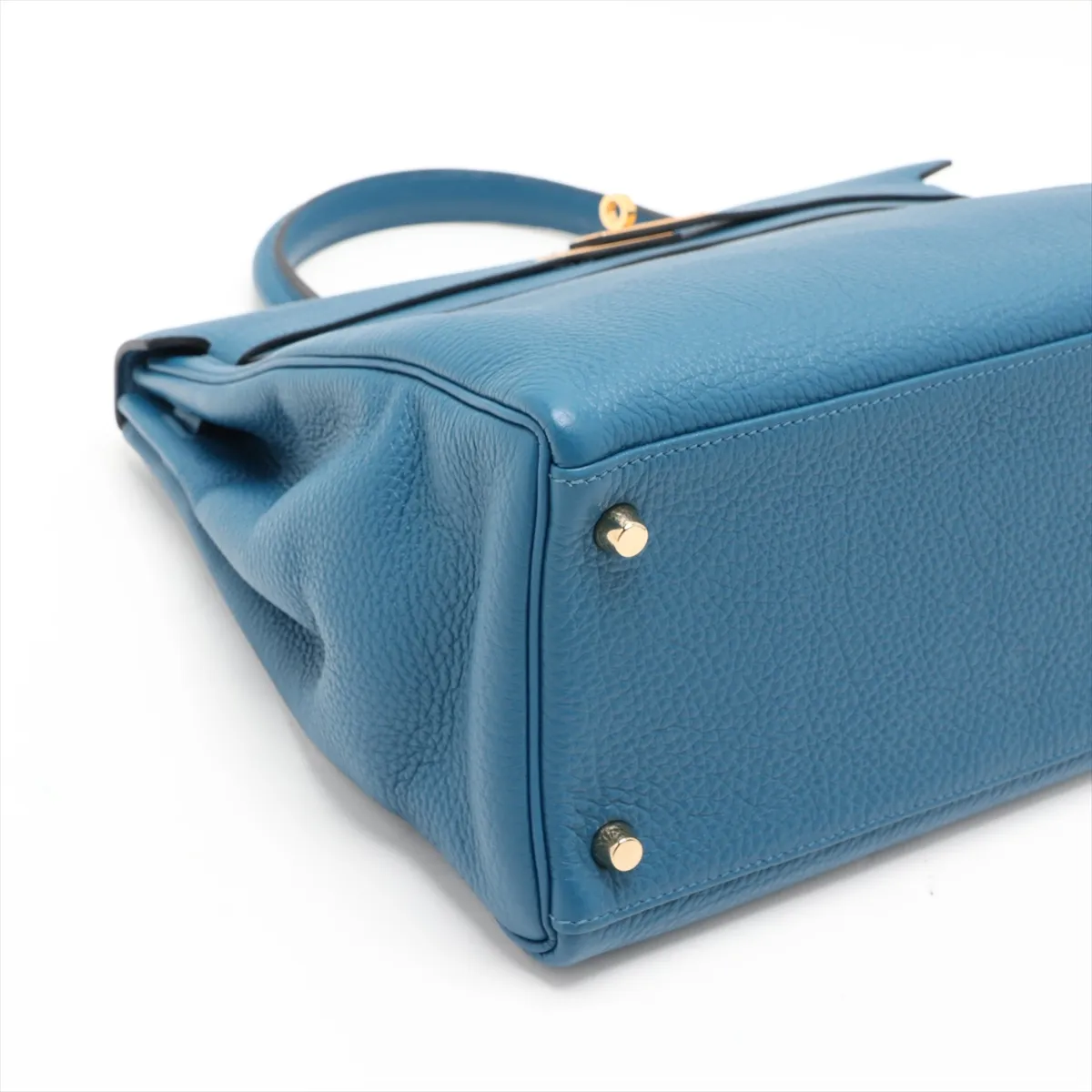 [Individually packaged] Hermes Kelly 35 Letournée Togo Blue Izmir Gold Hardware Q: 2013 — view 4