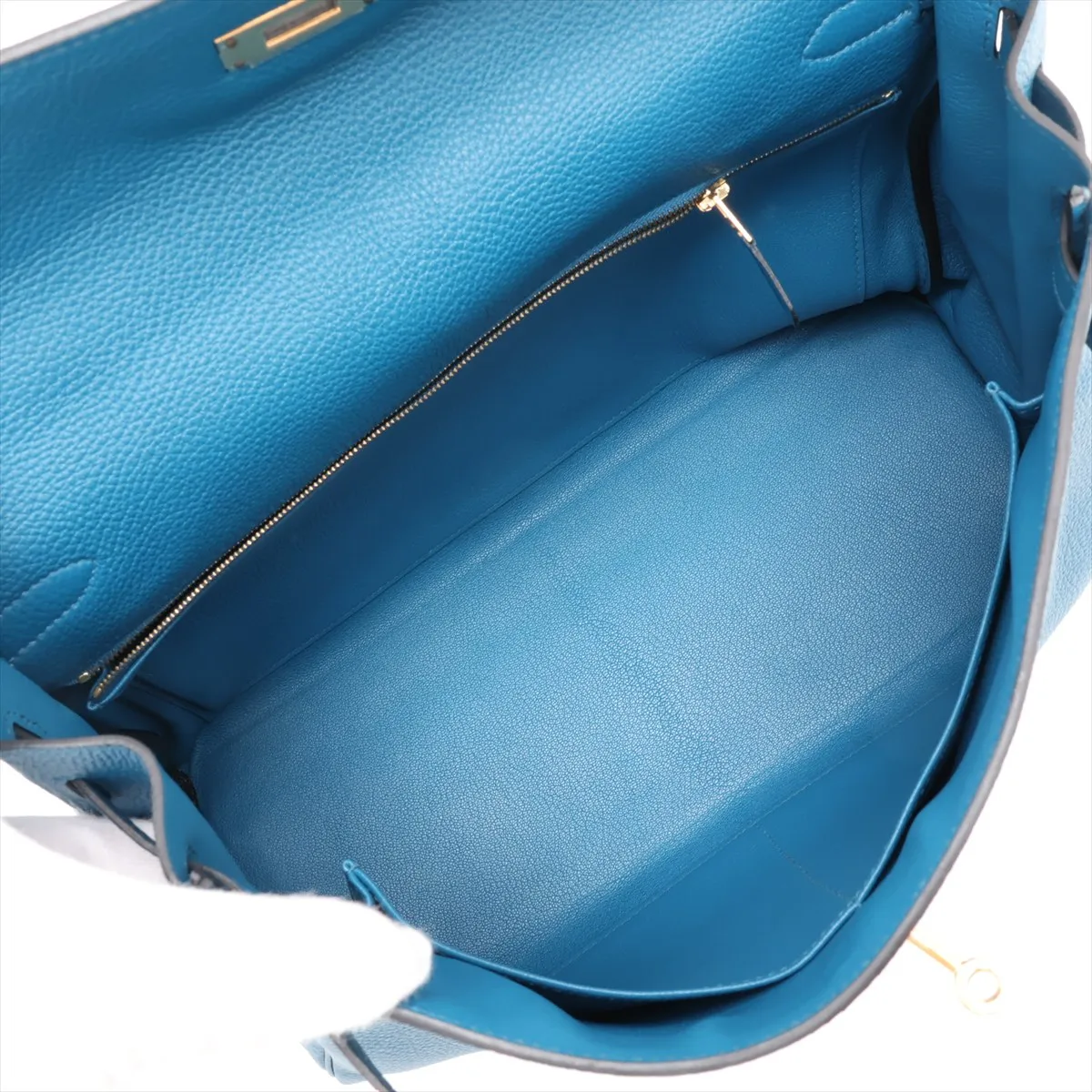 [Individually packaged] Hermes Kelly 35 Letournée Togo Blue Izmir Gold Hardware Q: 2013 — view 8