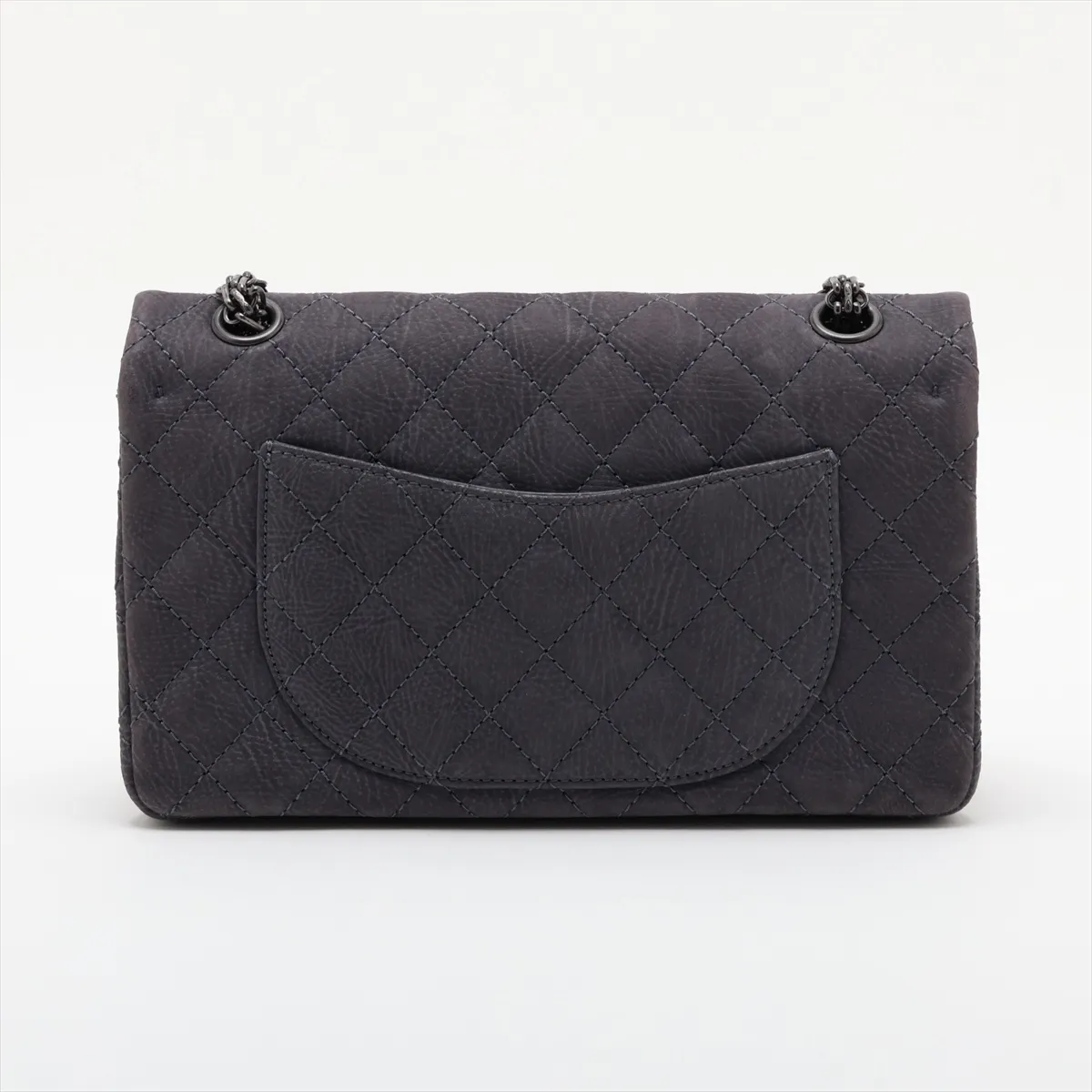 Matelassé 2.55 Leather Double Flap Double Chain Bag, Gray with Gunmetal Hardware, 17613990, Serial Number , A37586 — view 2